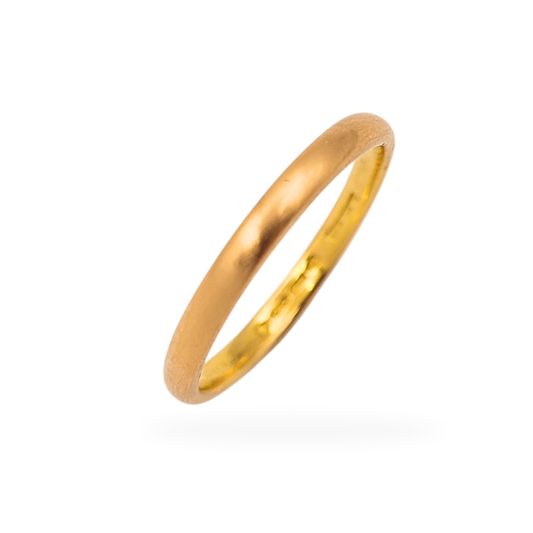 22ct rose gold narrow wedding band with brushed finish, London 1954 hallmark, UK size N US 6 3/4, slim 2mm width and 2.7g weight, high carat vintage gold ring with warm tone and classic minimalist profile.