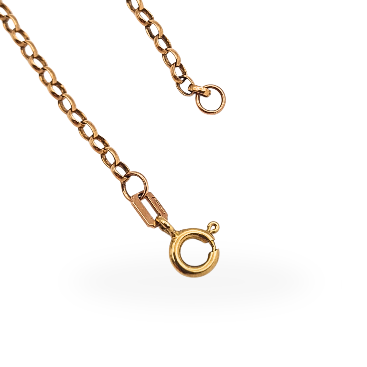 21" Long 9ct Solid Rose Gold Belcher Necklace, Fully Hallmarked