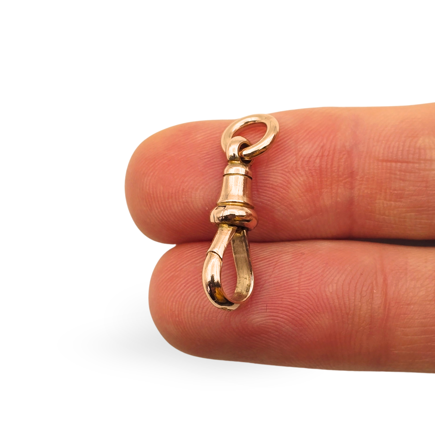 9ct Rose Gold Dog Clip Clasp, 26mm, Stamped 9ct, Secure Charm Hook