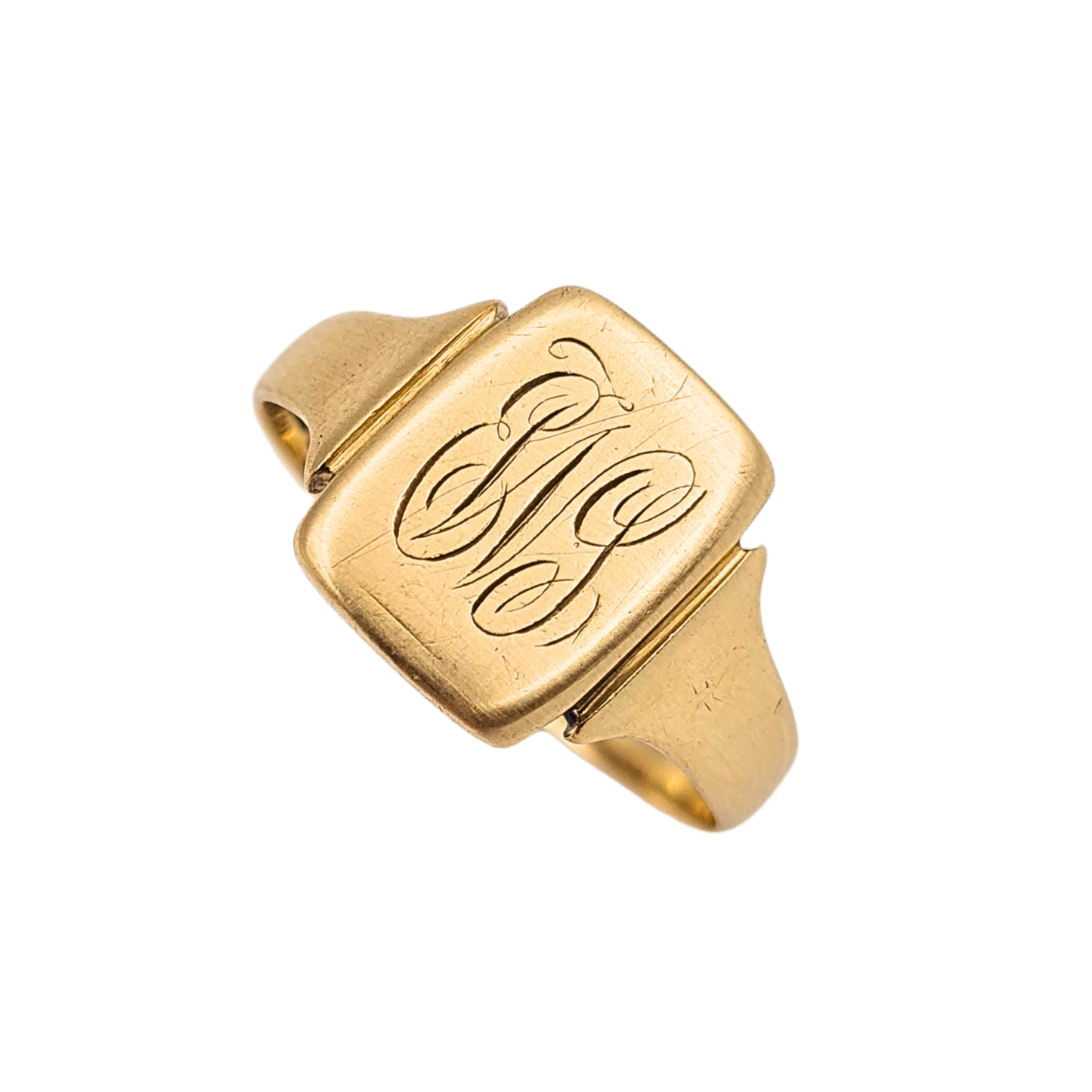9ct Gold Signet Ring Birmingham 1935 Size UK T 1/2