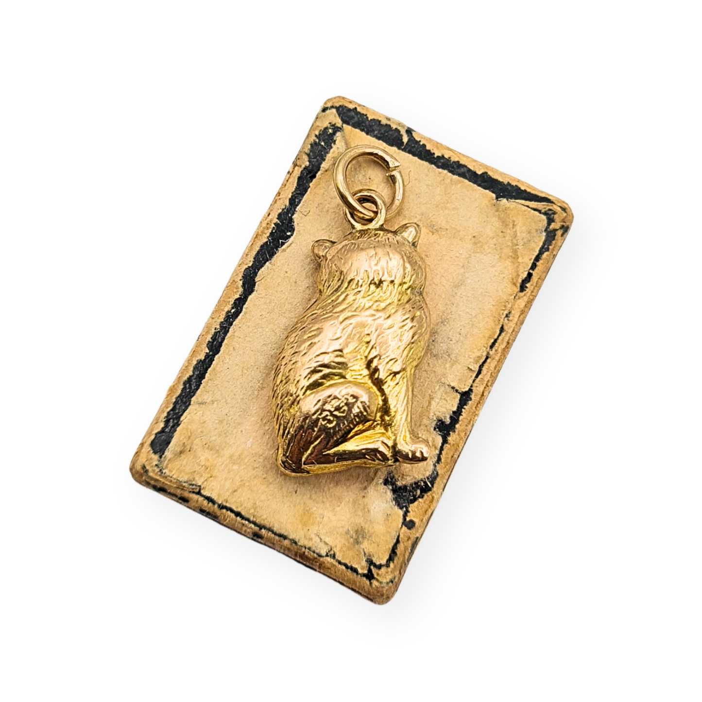 9ct Gold Puffy Cat Charm, Hollow Cat Pendant