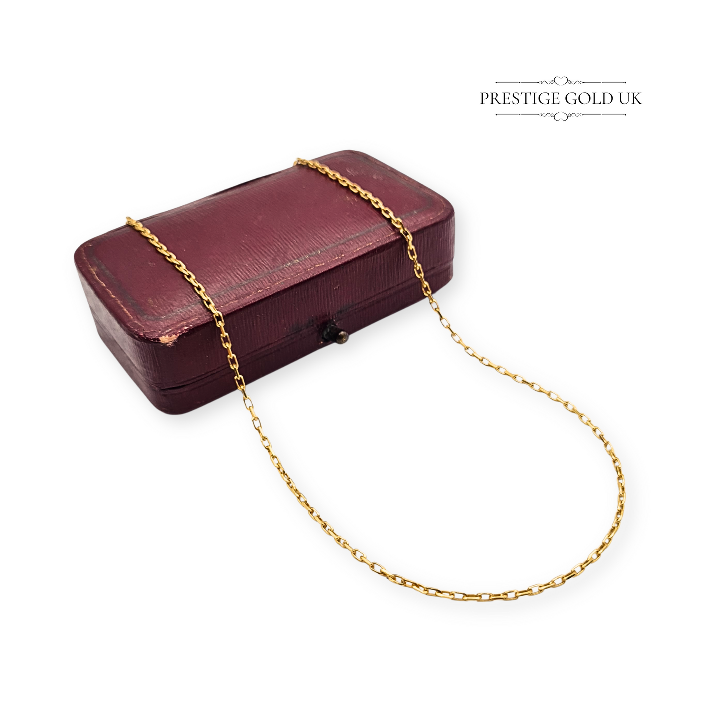 16" 9ct Gold Tiny Trace Chain,  Anchor Link Necklace Spring Ring Clasp