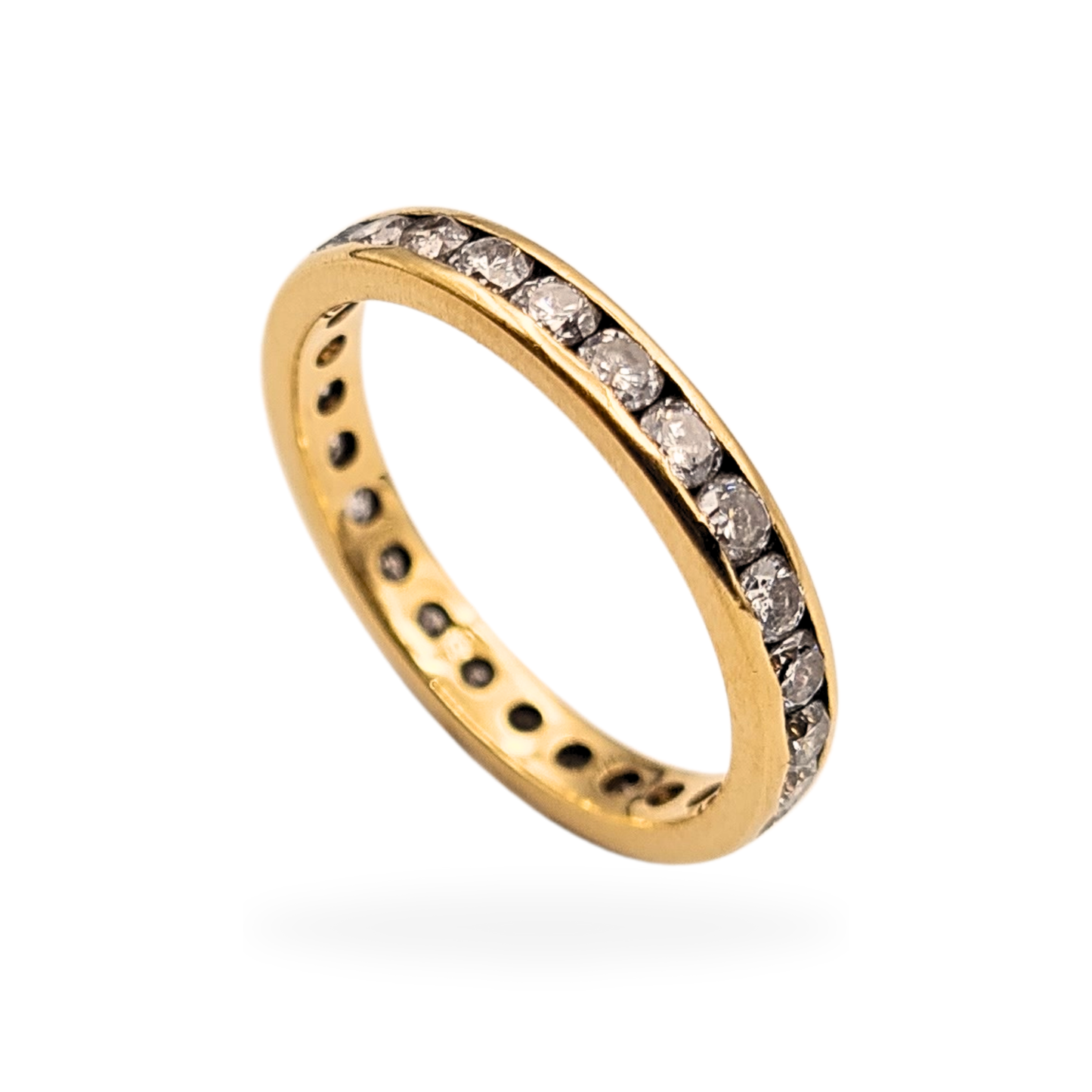 18ct Gold Diamond Eternity Ring, Full Set, UK K 1/2 US 5 1/2