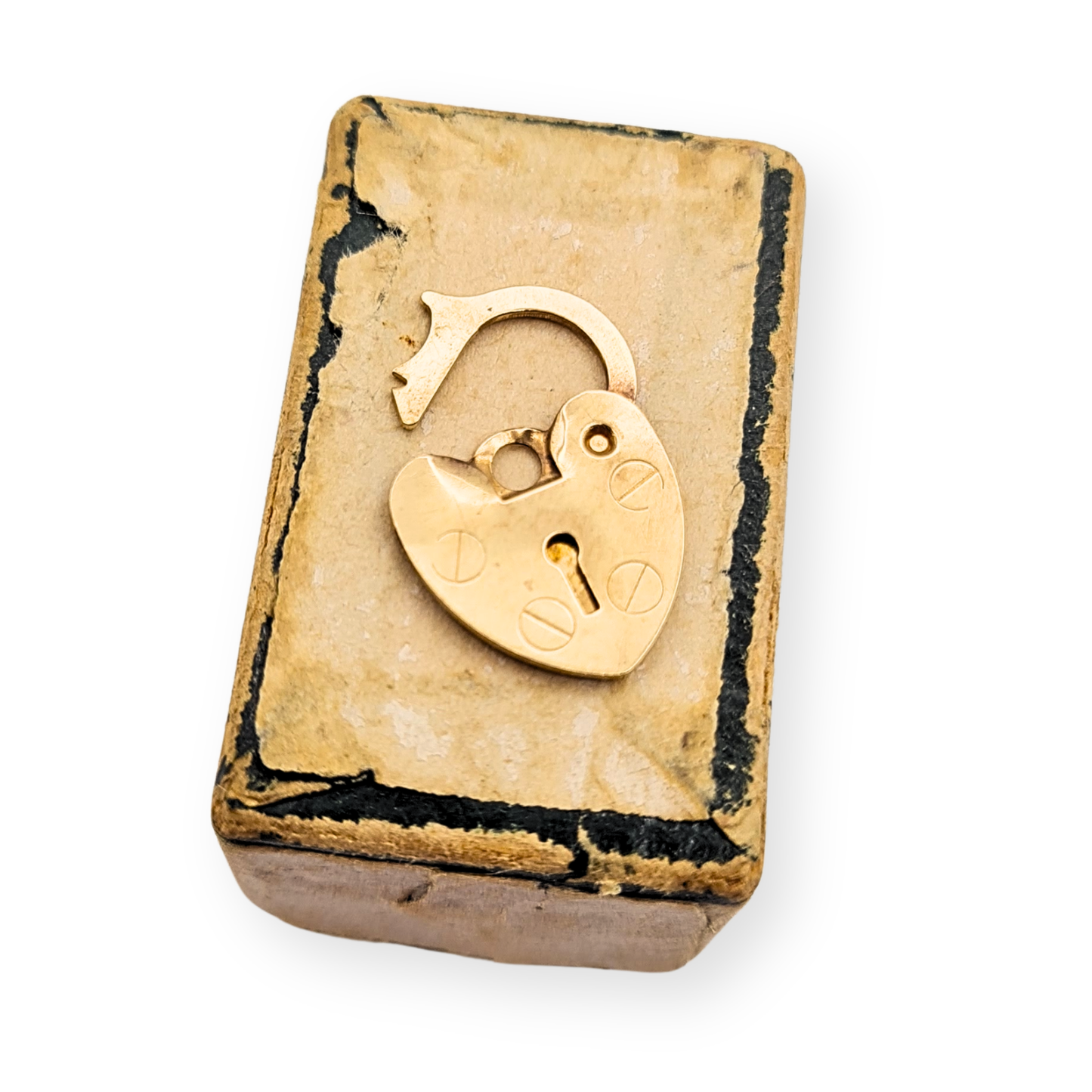 9ct Gold Tiny Heart Padlock, Opening Gold Clasp