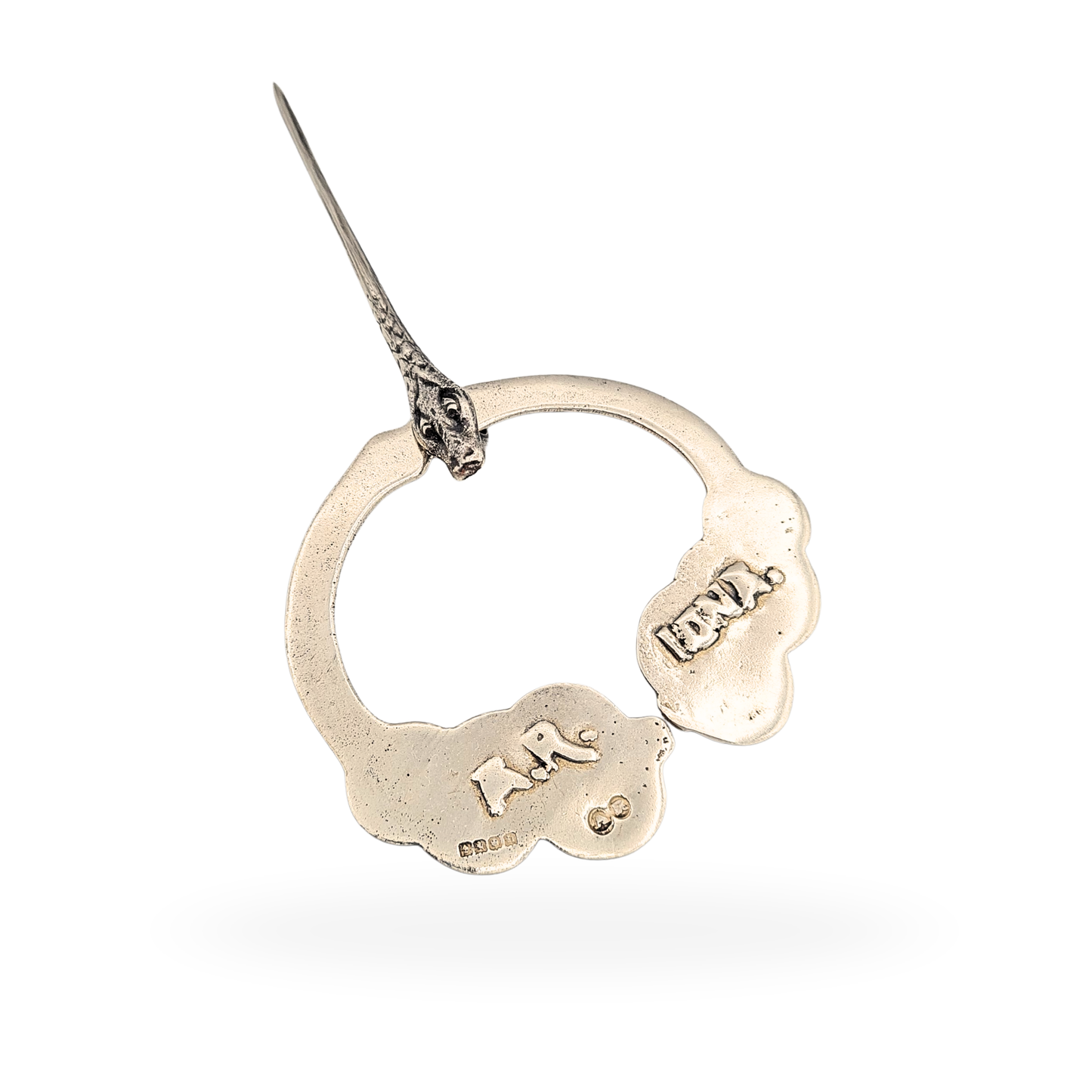 Silver Kilt Pin Alexander Ritchie Iona, Glasgow 1930, Serpent Design