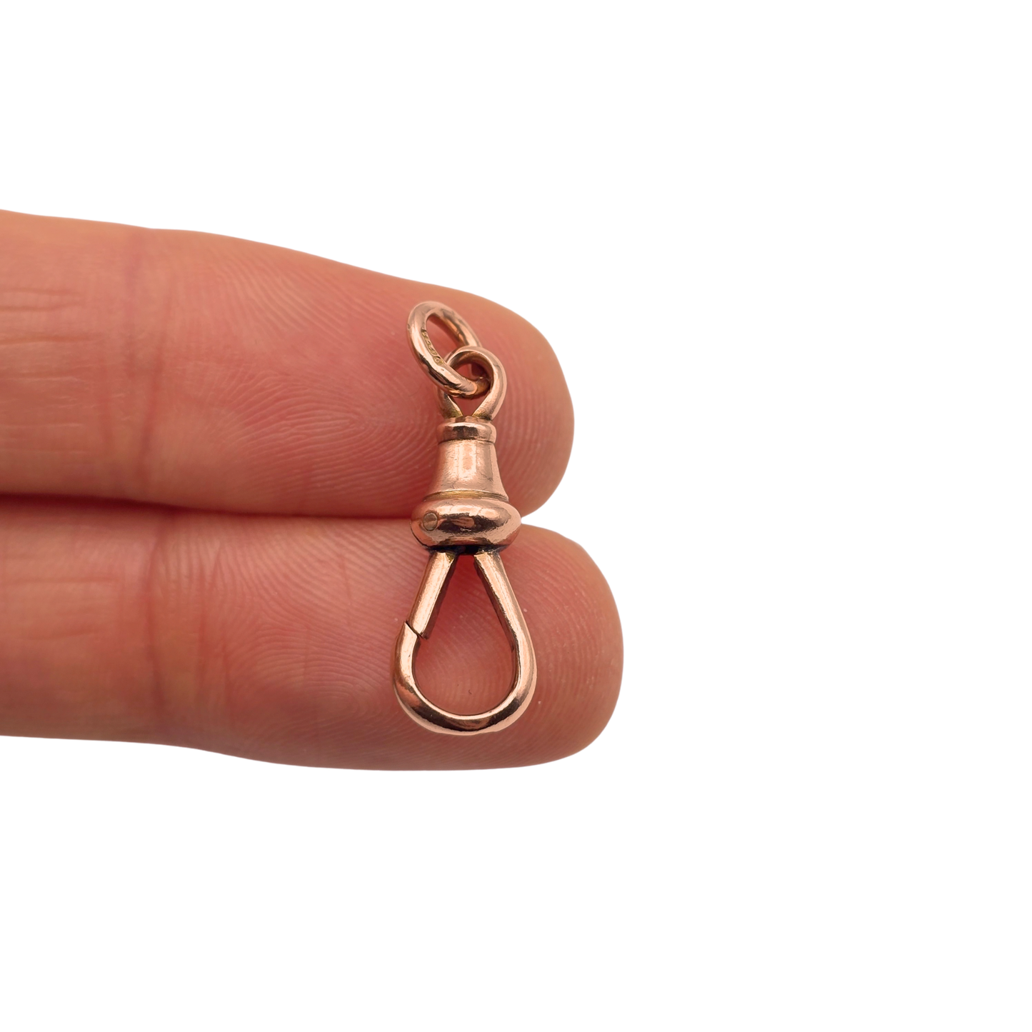 Large 9ct Rose Gold Dog Clip Clasp, Herbert Bushell Birmingham, 28mm Long
