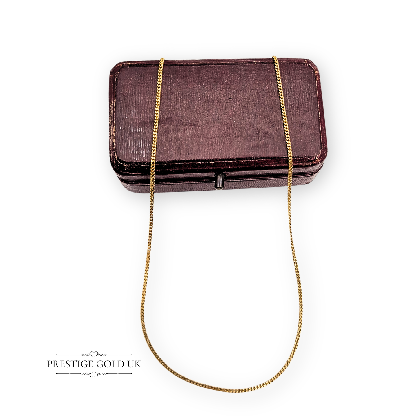 18 1/2 " Gold Curb Chain Necklace, Secure Spring Ring Clasp