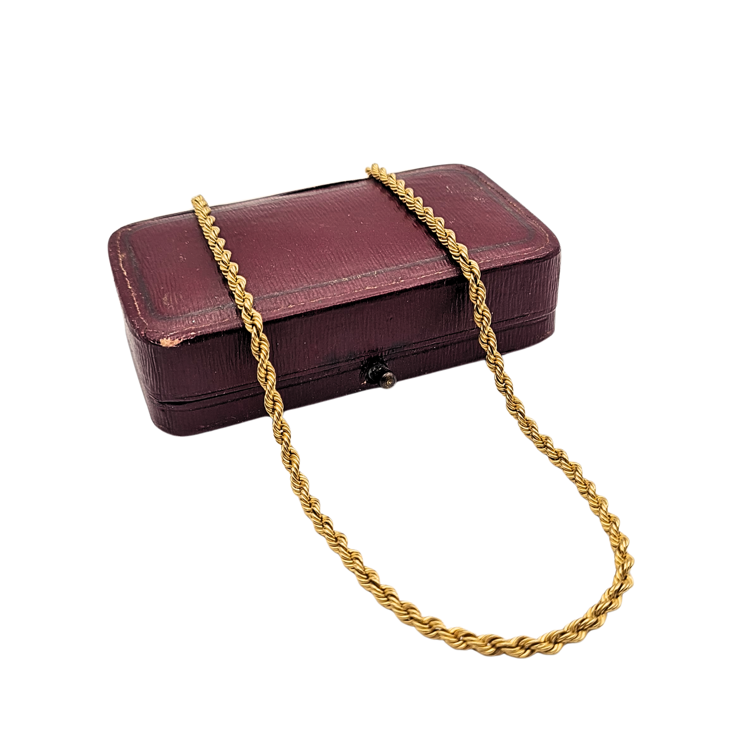22 1/2" Long Gold Twist Rope Necklace,  Classic Delicate  Chain.
