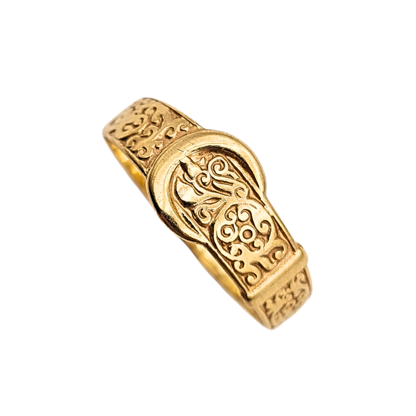 9ct Gold Buckle Ring 8mm Hallmarked UK V US 10.5
