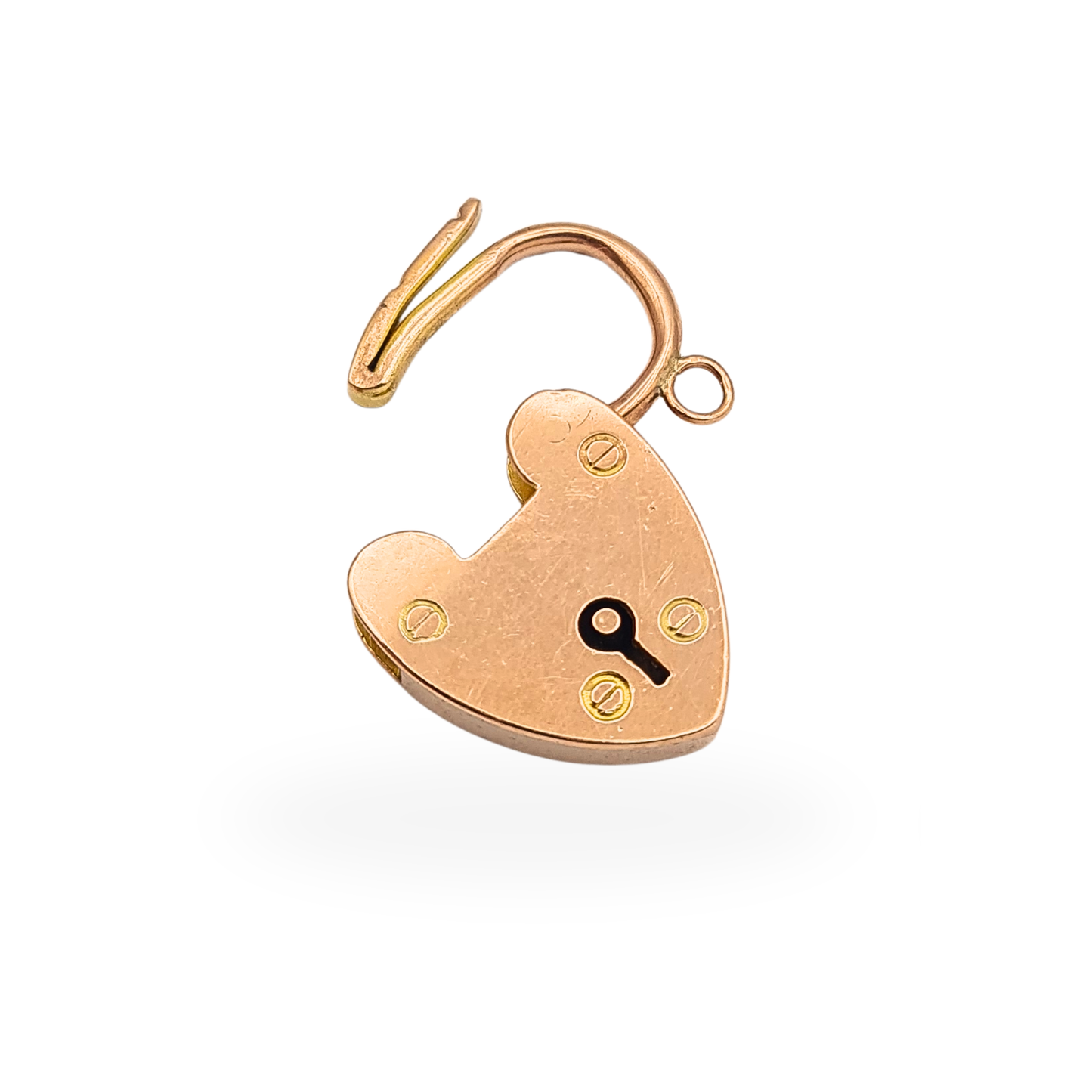 Antique 9ct Gold Heart Padlock Clasp,Rose Gold Clip For Necklace or Bracelet