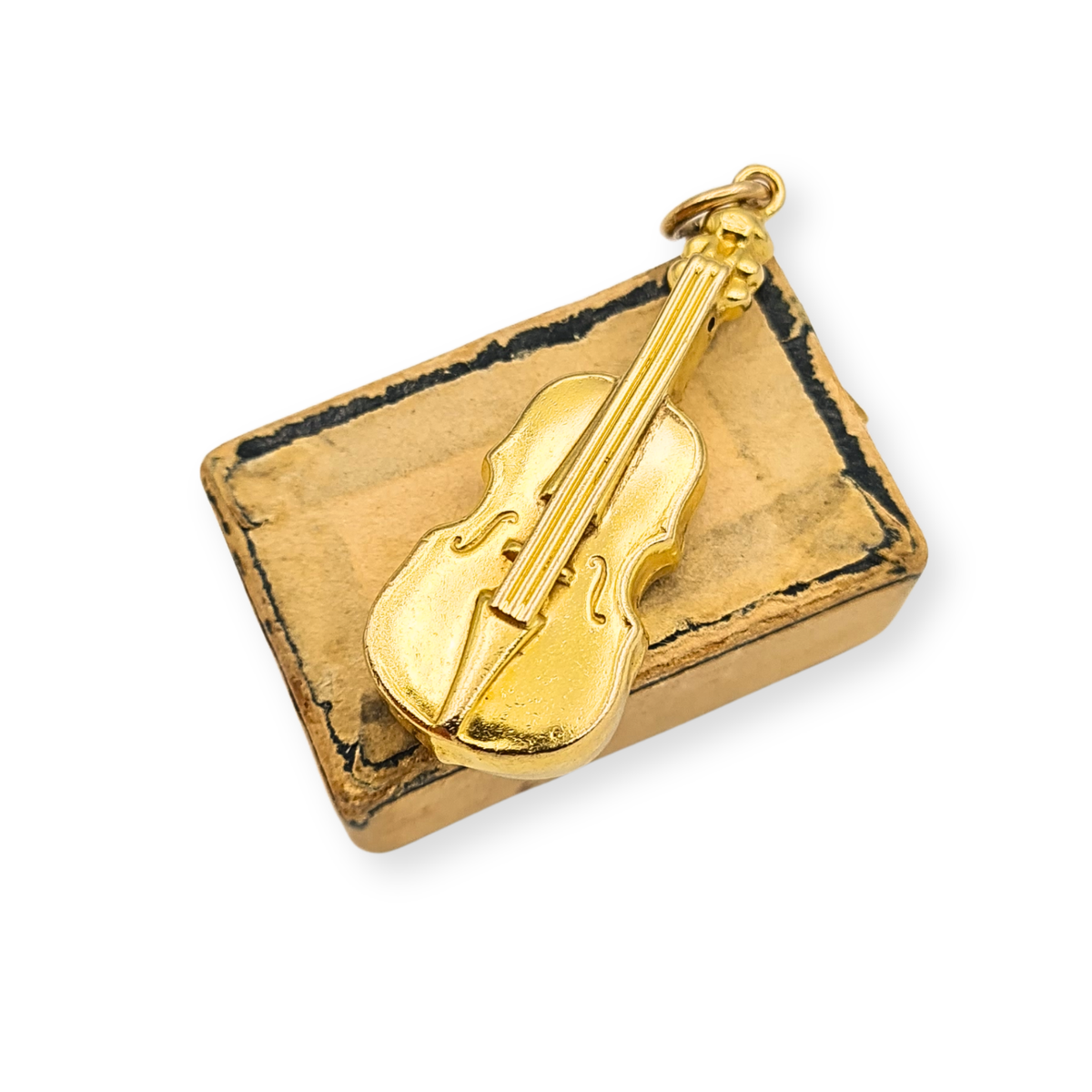 9ct Gold Violin Fiddle Charm Pendant Georg Jensen Ltd London 1969