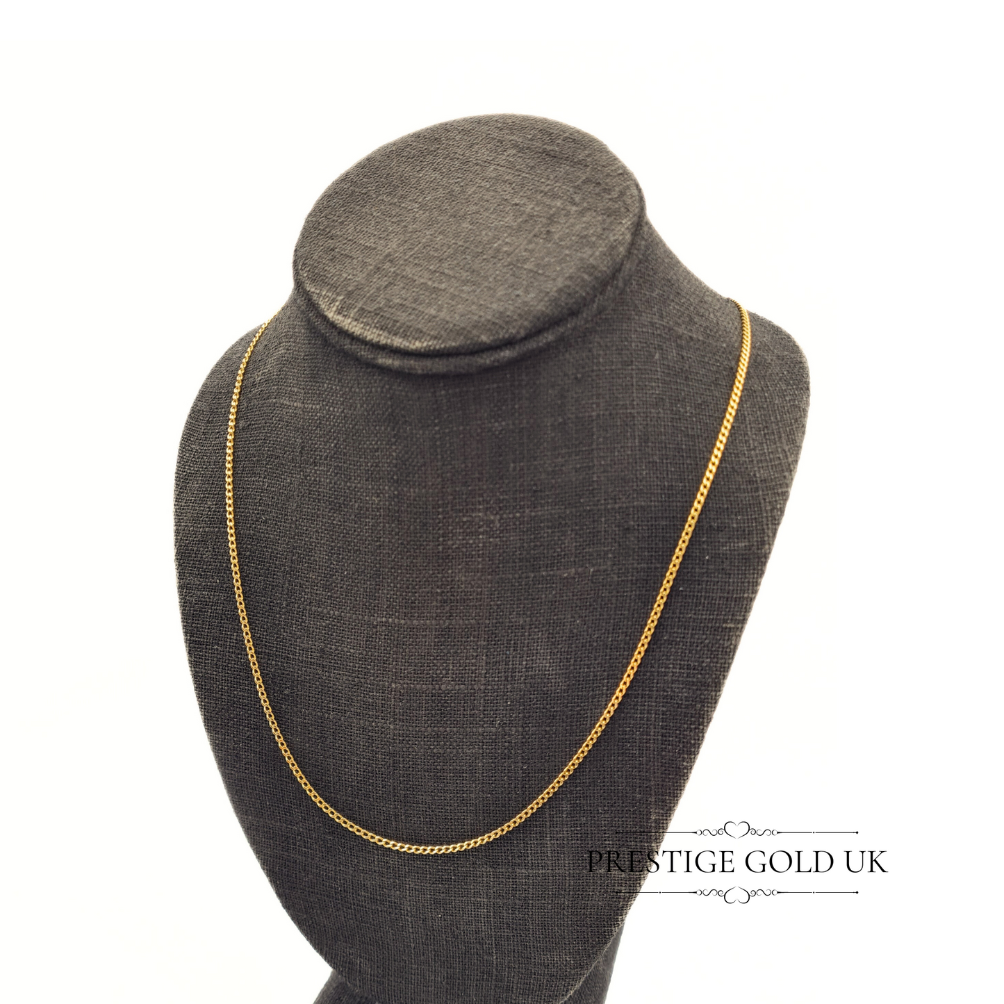21 1/2 " Vintage Gold Curb Chain Necklace 14ct ct - Small Link 2 mm Wide