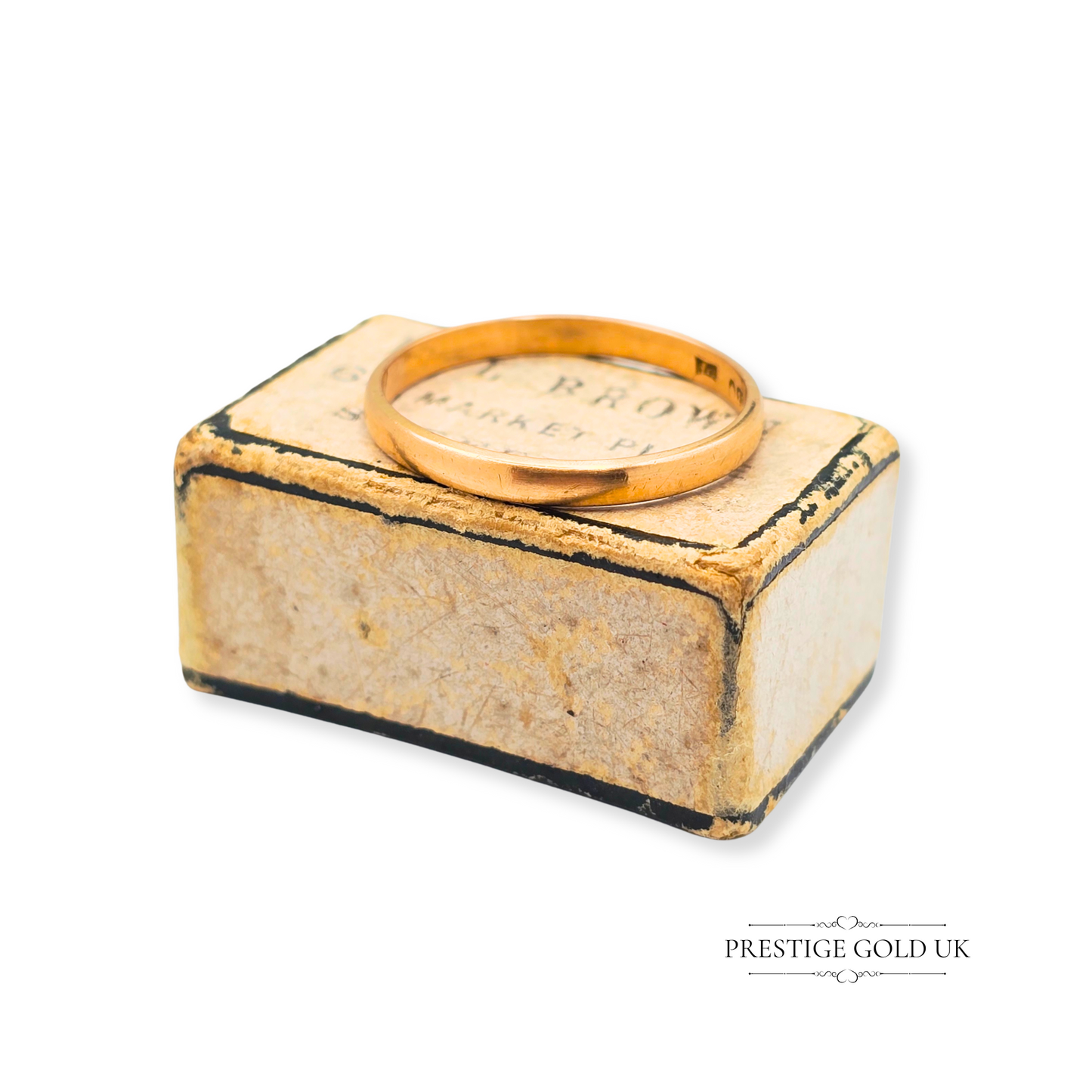 1950's Small 22ct Gold Wedding Band, Narrow Ring, UK L 1/2 US 6, 2mm Wide
