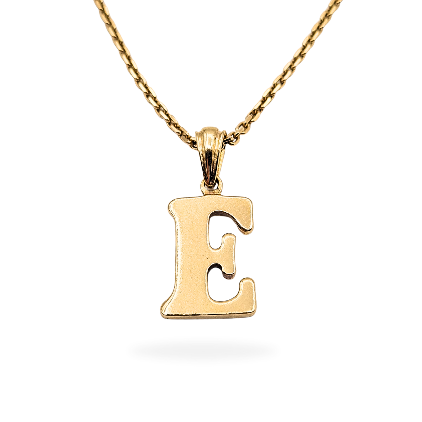 9ct Gold Letter E Pendant, Birmingham 1994, Large Initial