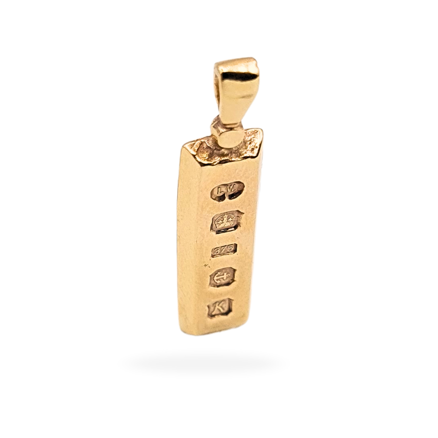 9ct Gold Ingot Pendant, 4.15g, Birmingham 1984, Fully Hallmarked