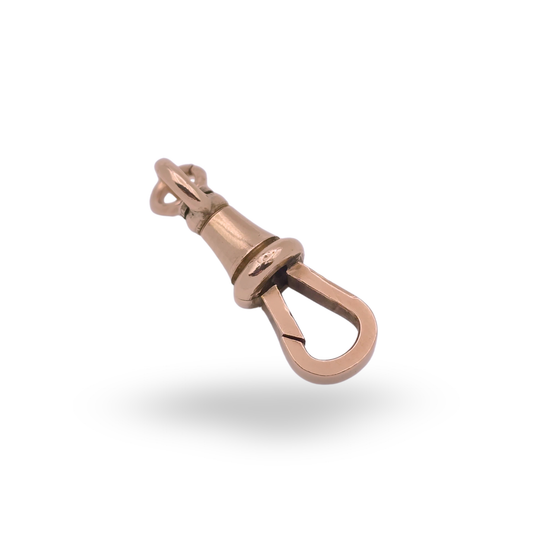 9ct Light Tone Rose Gold Dog Clip Clasp, Antique Albert Chain Connector