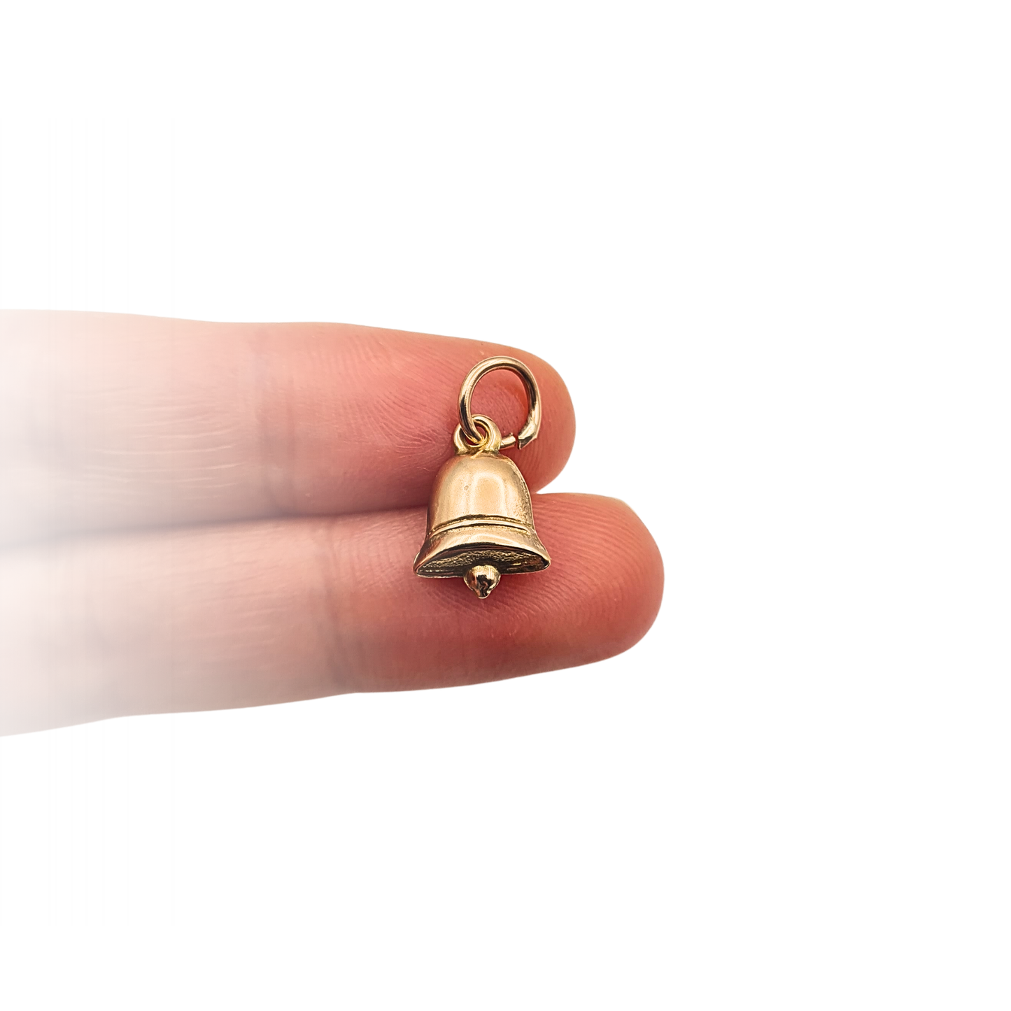 Tiny 9ct Rose Gold Tiny Bell Charm Hollow Pendant Stamped 9ct