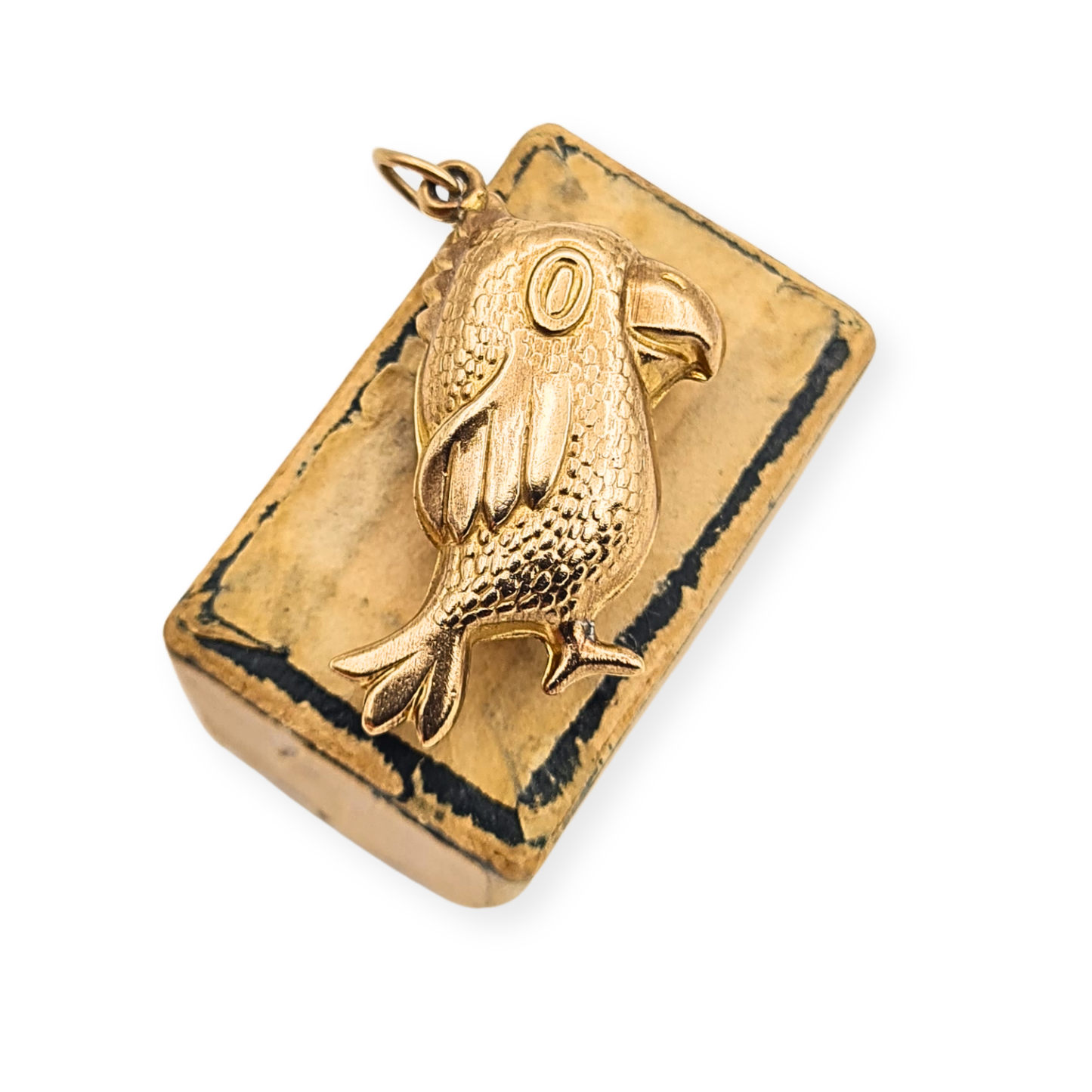 Vintage 9ct Gold Puffy Parrot Charm Pendant Birmingham Hallmark 1982