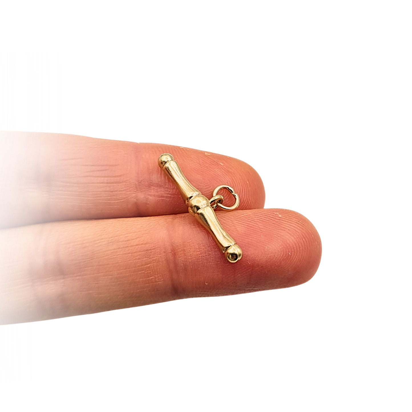 Small 9k Gold Vintage T Bar Charm Pendant.