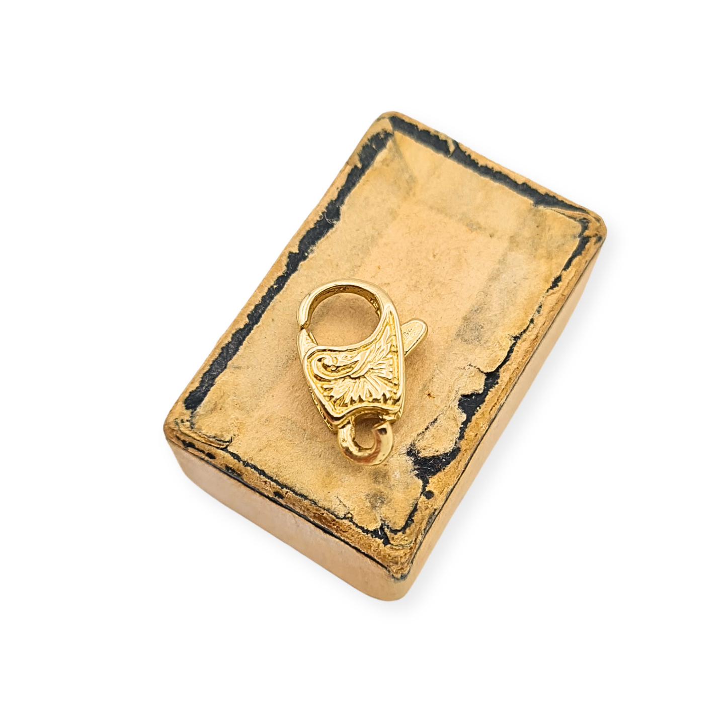 14ct Gold Ornate Lobster Clasp 13mm Pattern Engraved Jewellery Clasp