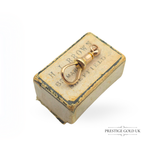 antique gold clip, 9ct gold clip, vintage clasp, gold chain clip, gold swivel clasp, secure gold clip, antique jewellery, gold watch clip, vintage gold, 9ct gold ring, Victorian gold, gold fastener, gold clasp