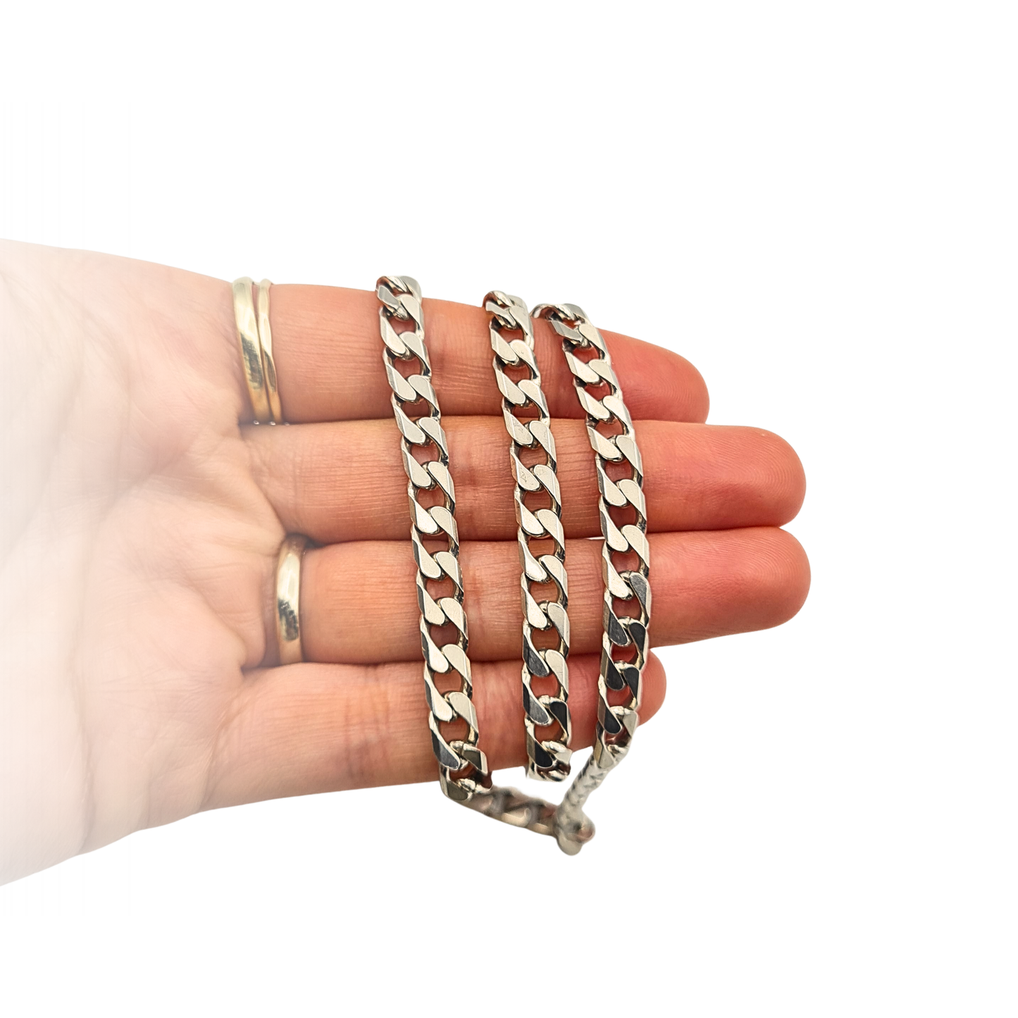20" Solid Sterling Silver Flat Curb Chain Necklace 51cm