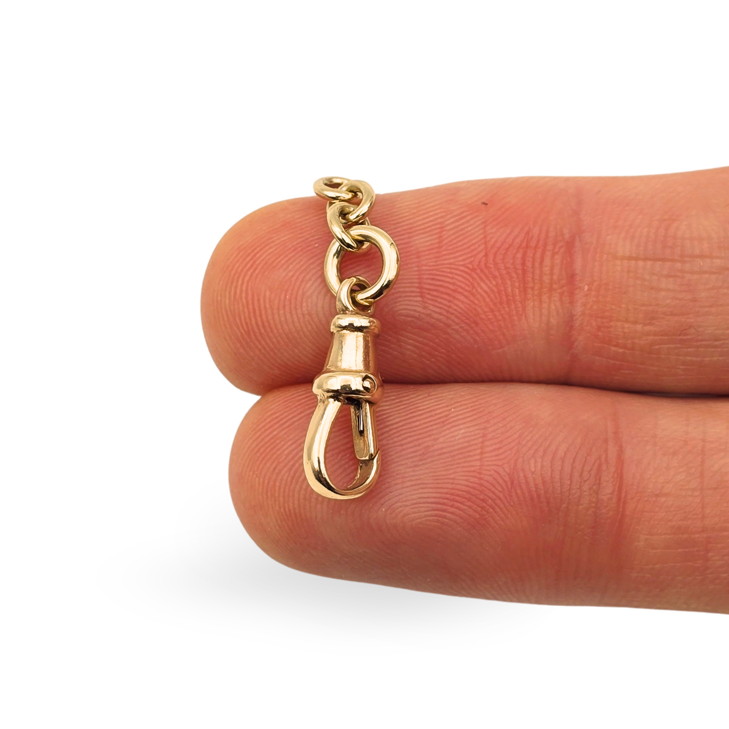 Small Yellow 9ct Gold Albert Chain Dog Clip Clasp With Jump Ring