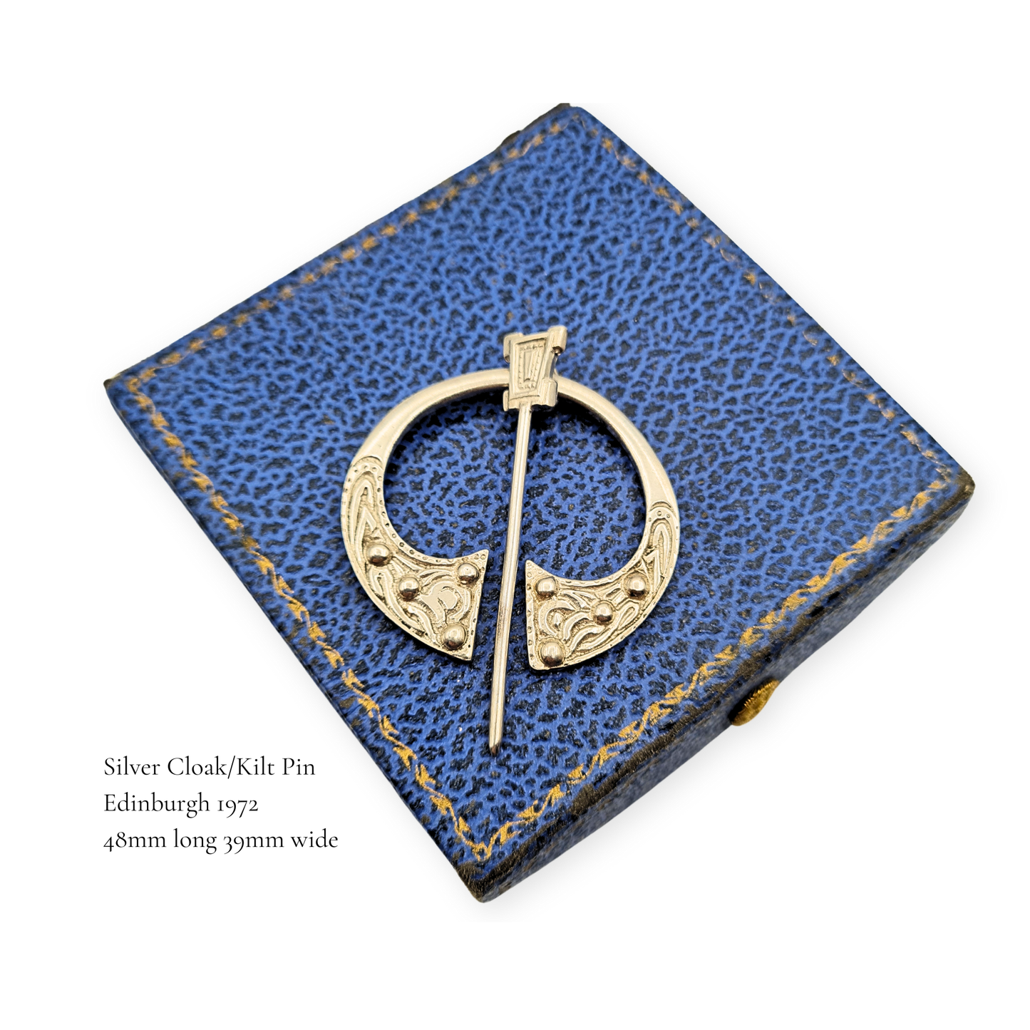 Scottish Silver Celtic Kilt Pin, Edinburgh 1972, 48mm, Hallmarked