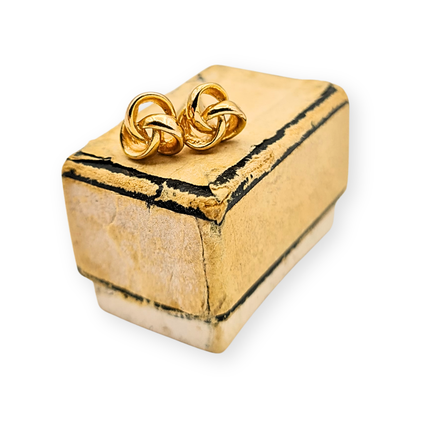 Small 9ct Gold Knot Stud Earrings, Butterfly Backs