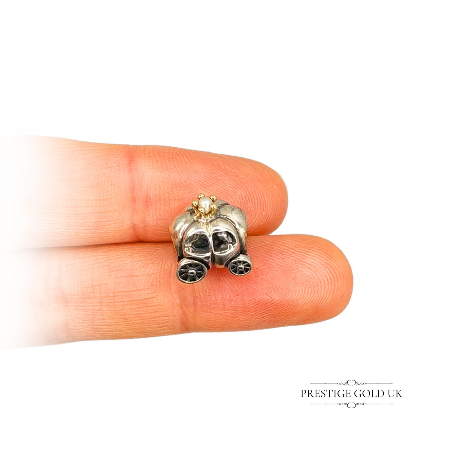 Authentic Retired Pandora Royal Carriage Sterling Silver Charm - 790598P