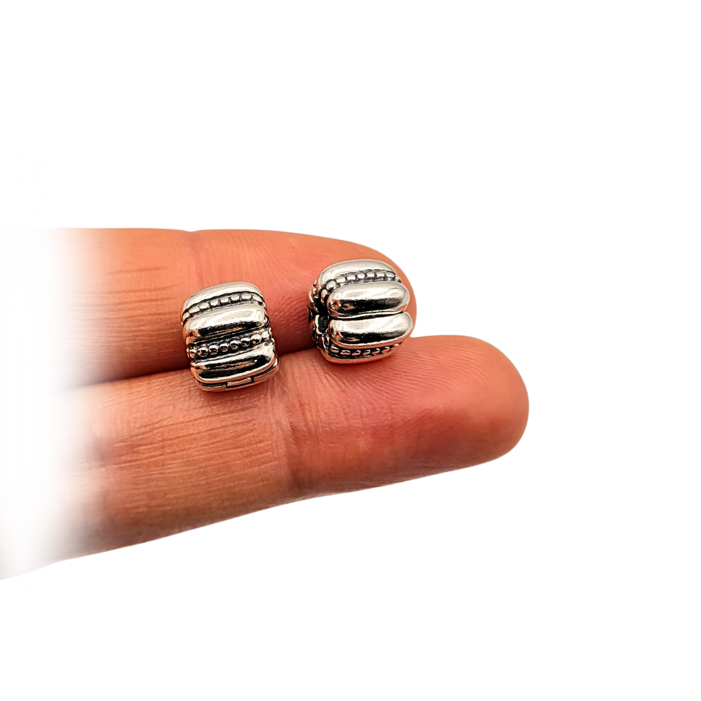 Pandora Silver Dots & Ridges Clip Charms 790446 S925 ALE