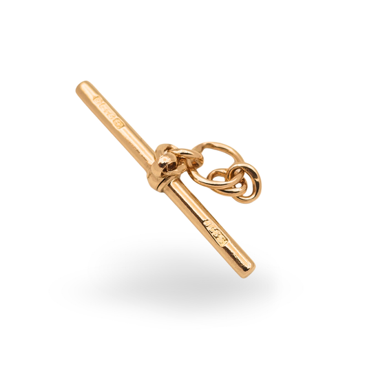 9ct Rose Gold Albert T Bar, 35mm, Birmingham, John Goffe & Son