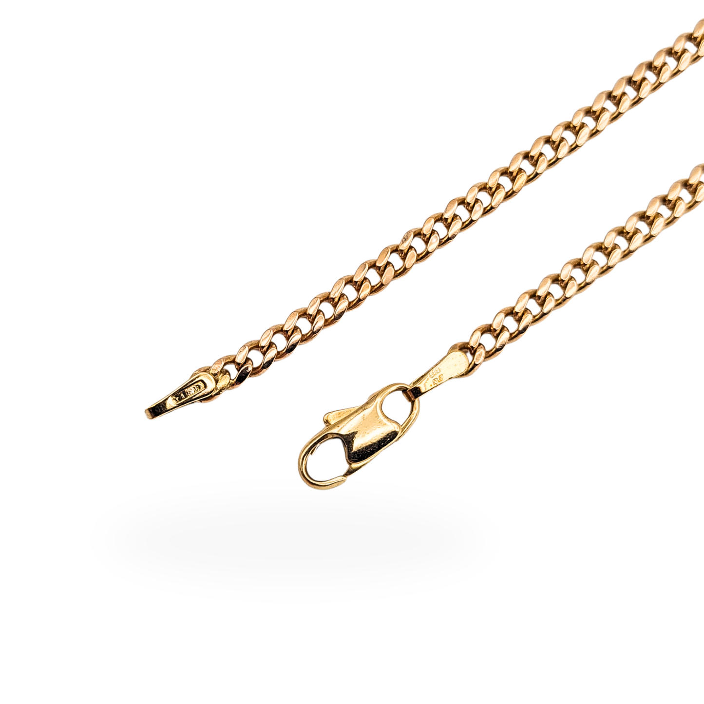 7" Quality  9ct Rose Gold Curb Bracelet, 18cm, Solid Chain