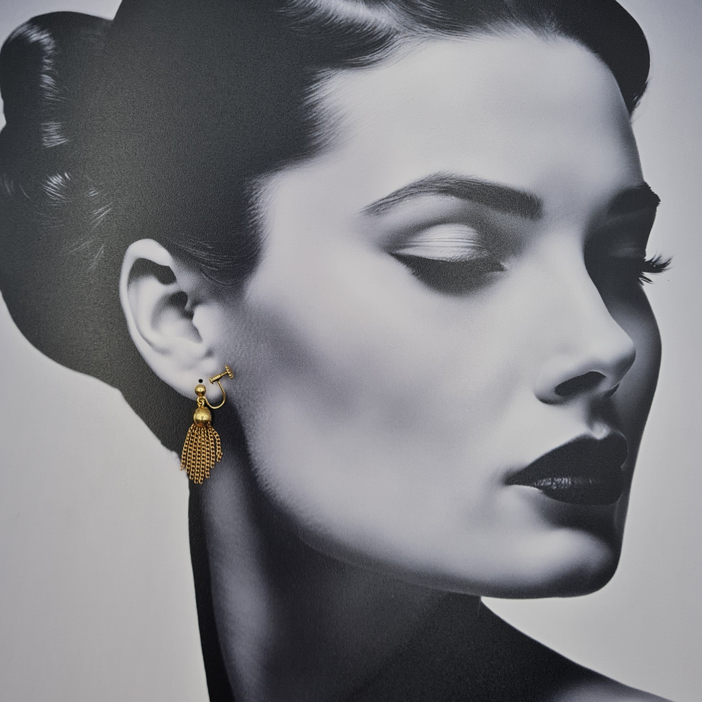 9ct Gold Tassel Drop Earrings,Yellow & Rose Gold Screw Back Earrings