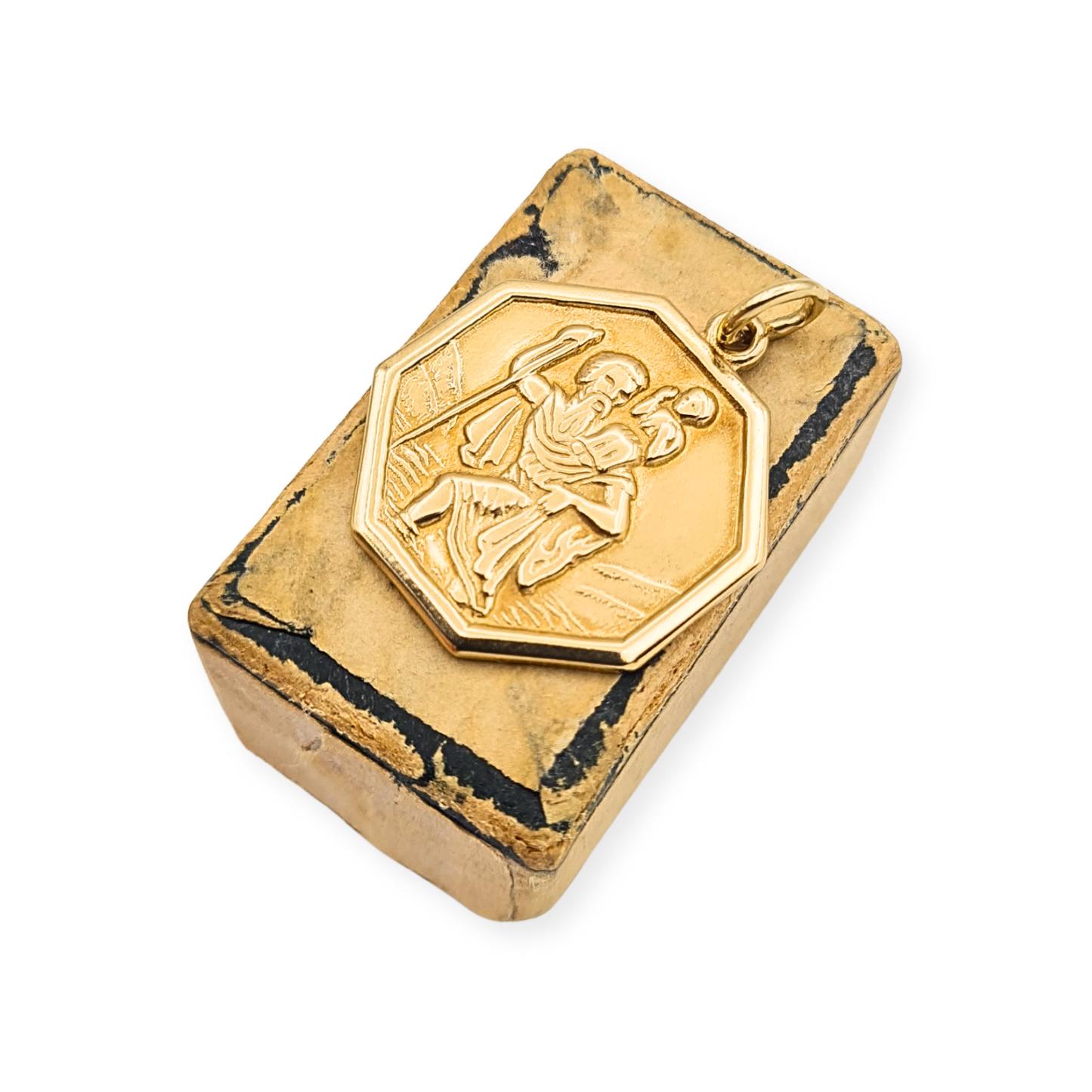 Quality 9ct Gold Solid St Christopher Pendant Fully British Hallmarked