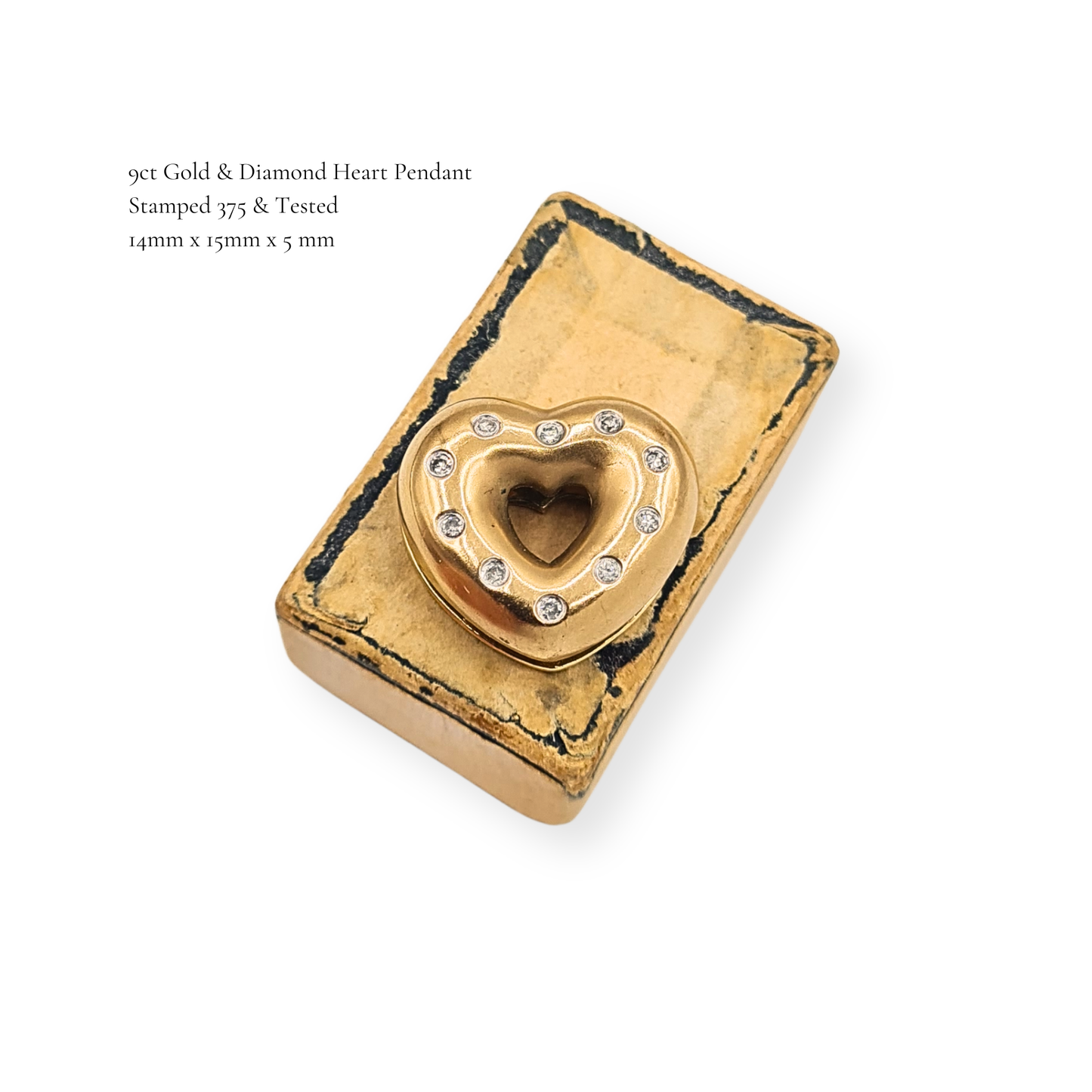 Amazing Gold & Diamond Heart Pendant, Chunky Doughnut Open Hear Pendant