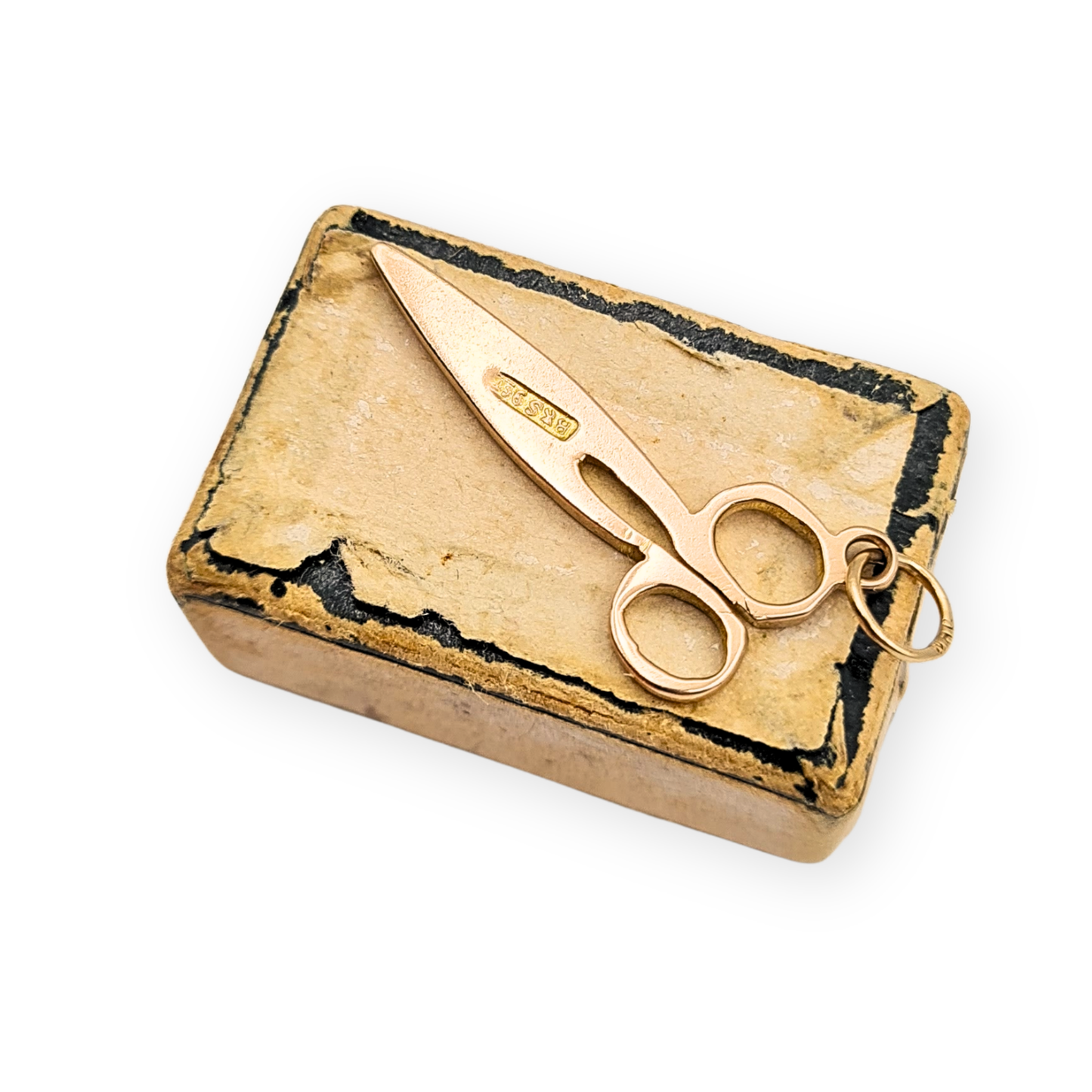 9ct Gold Scissors Charm, Stamped 9ct, Tailor Seamstress