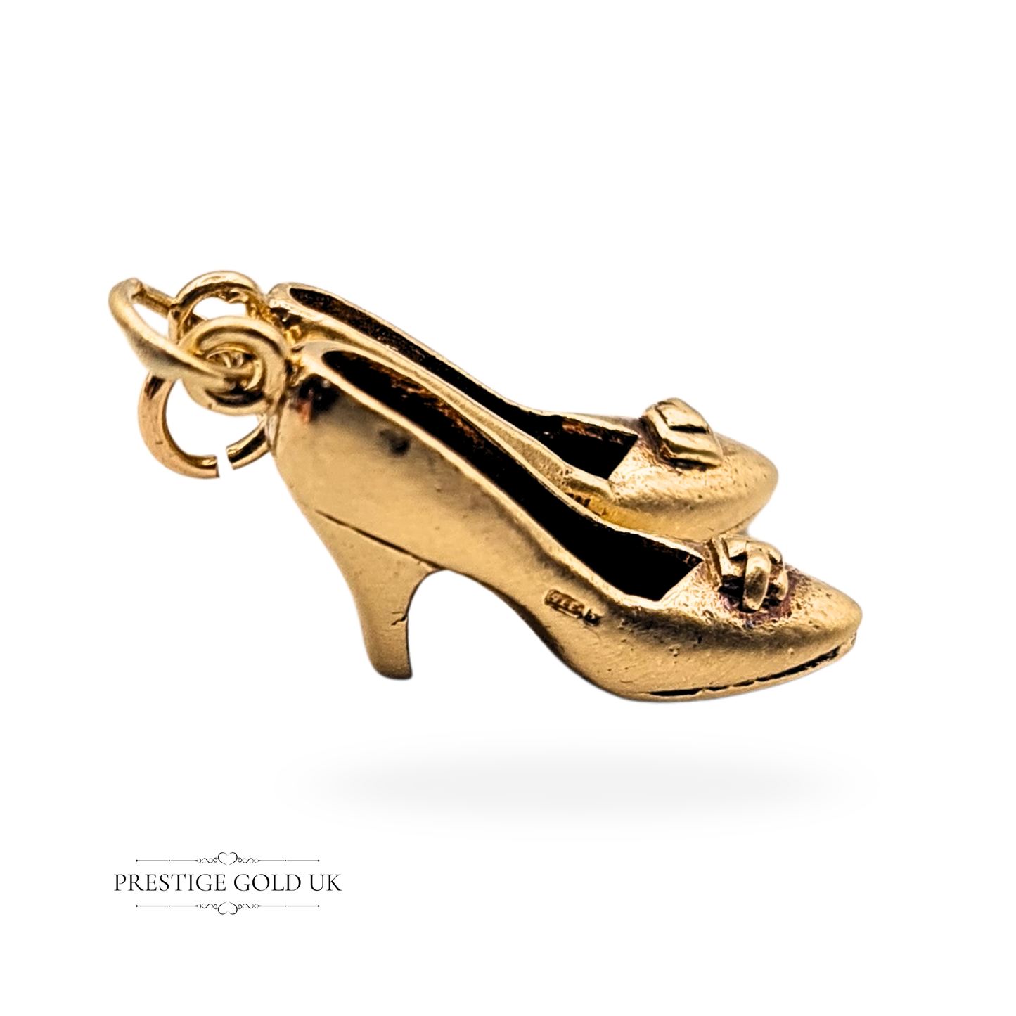 Quality 9ct Gold High Heel Shoes Charm, Large Heavy Vintage Stiletto Shoe Charm