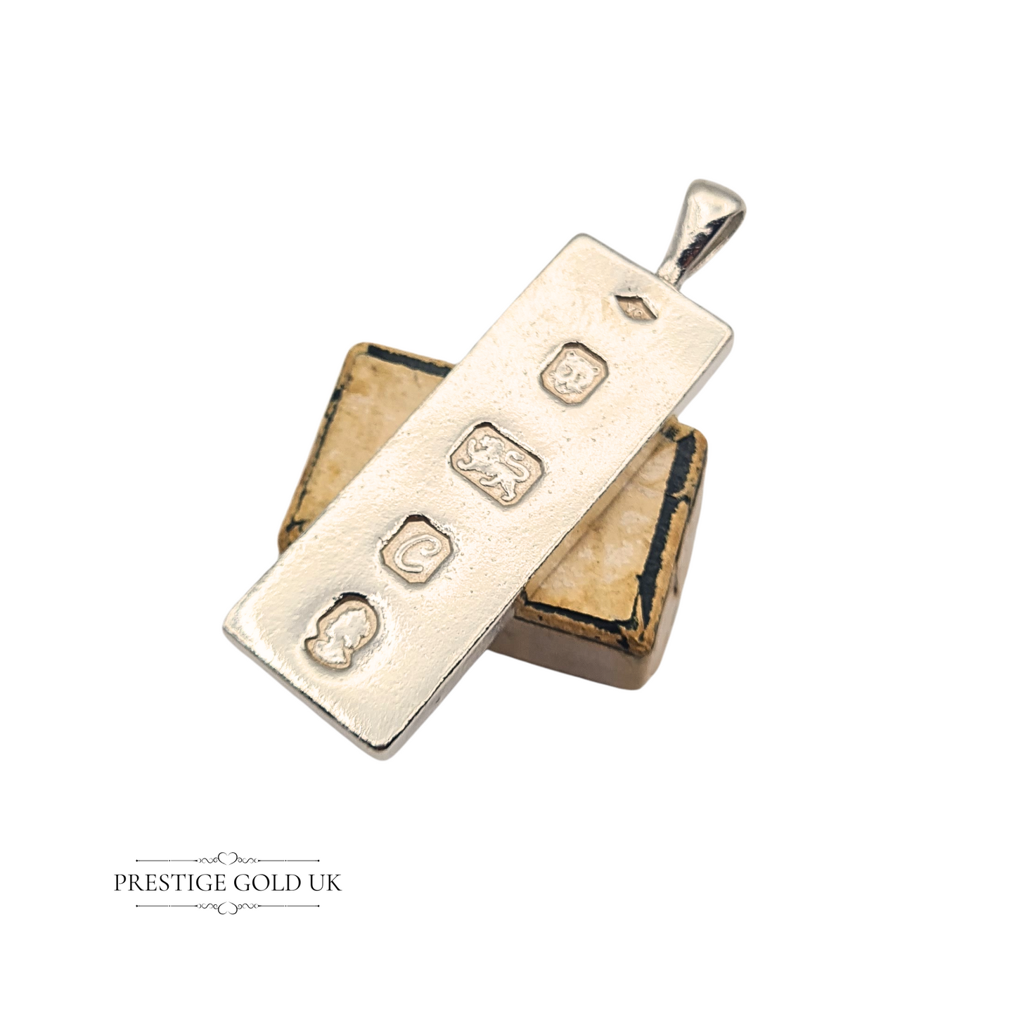 925 Silver Ingot Pendant London 1977 53mm 26g Hallmarked