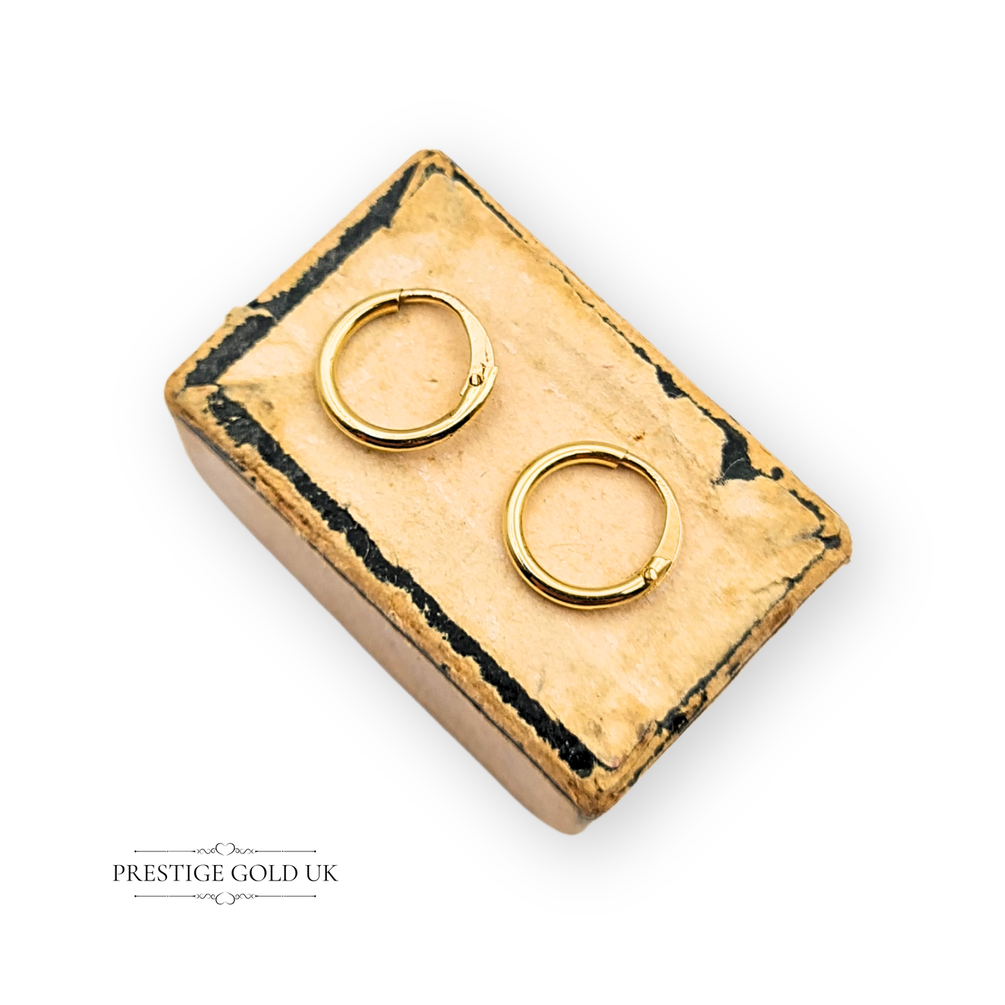 18ct Gold Tiny Hinged Sleeper Hoops, Tiny Hinged Earrings