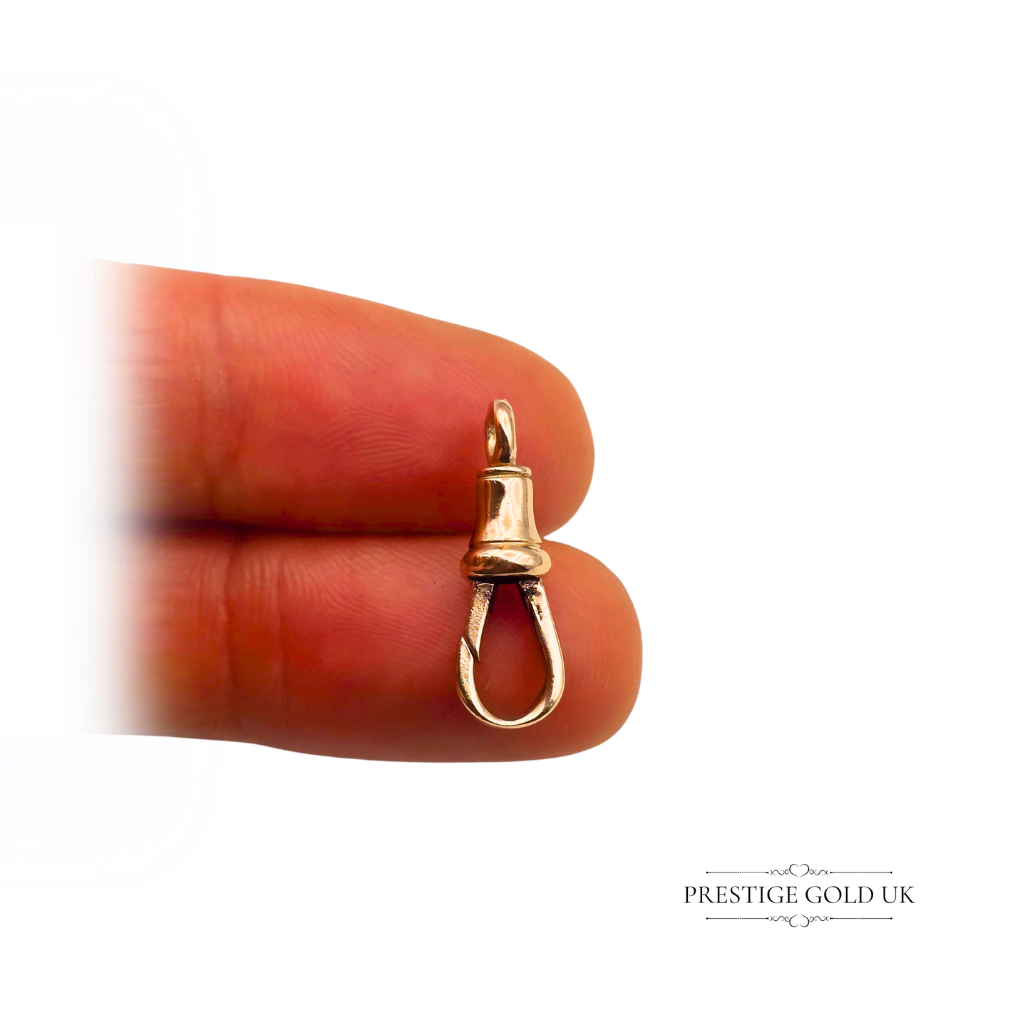 Antique 9ct Rose Gold Dog Clip, 22mm, Pocket Watch or Charm Holder Clip