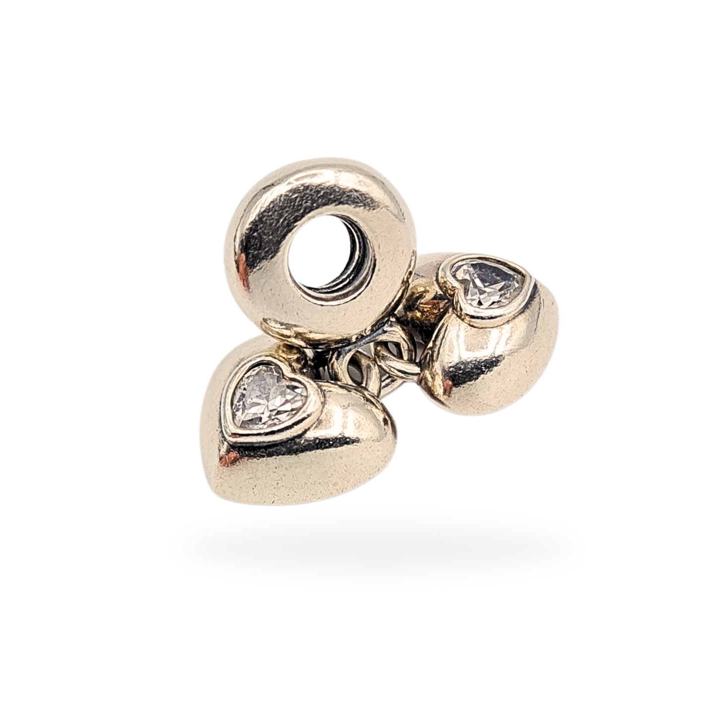 Pandora You & Me Split Heart Charm S925 ALE Silver CZ