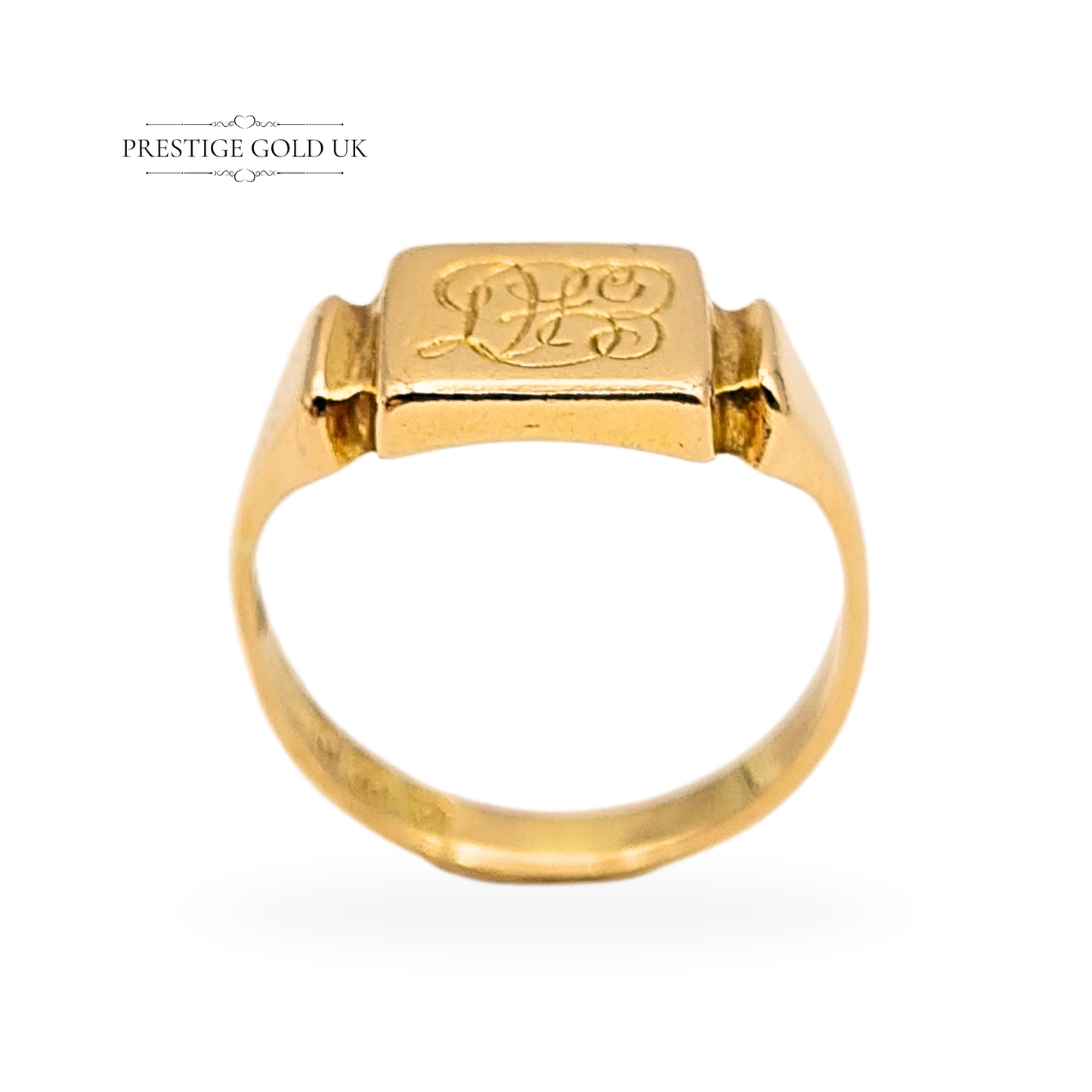 18ct Gold Antique Pinky Ring, Monogram, 1923, UK F / US 3