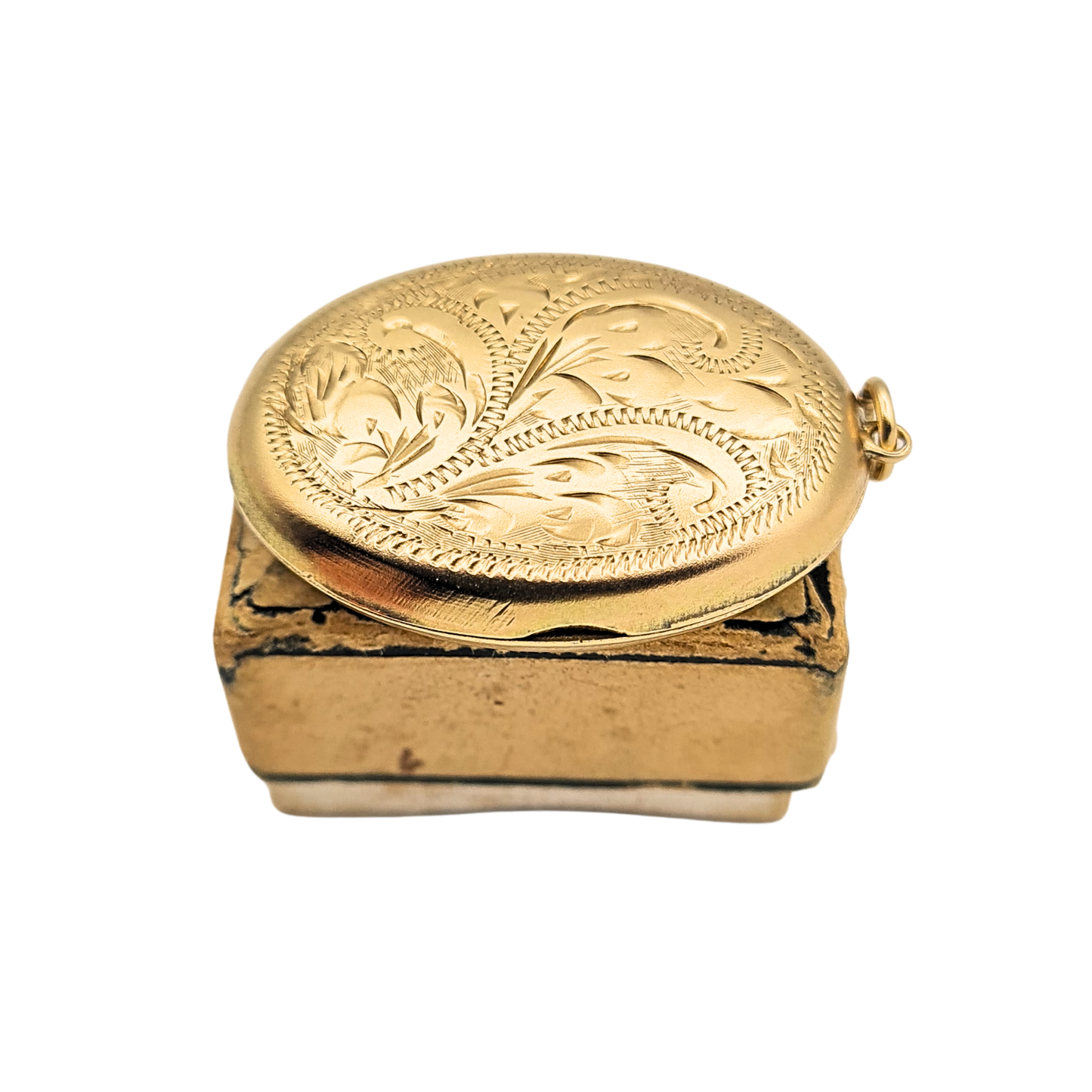 Large 9ct Gold Oval Locket 1979 Hallmarked Hand Engraved Floral Pendant