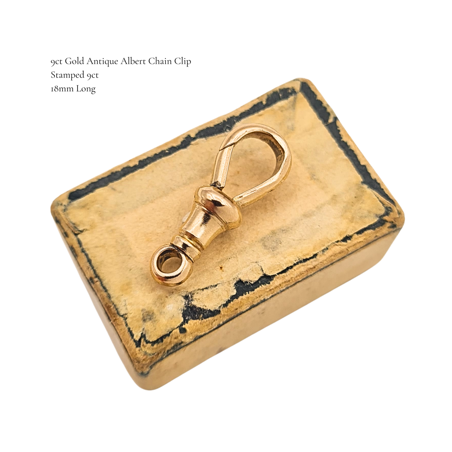 Tiny 9ct Rose Gold Antique Albert Chain Dog Clip Clasp 18mm