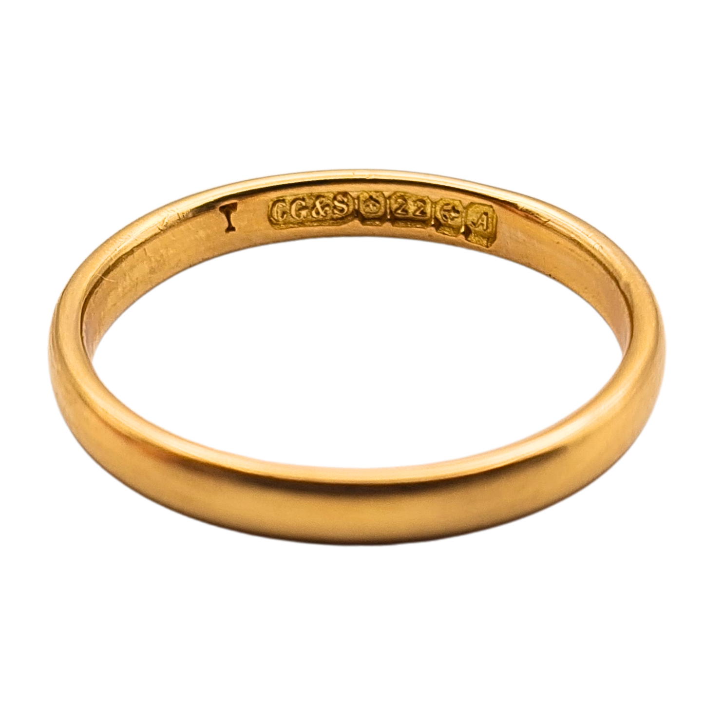 22ct Gold Wedding Band Ring 3g Birmingham 1975 Hallmarked UK O US 7.25