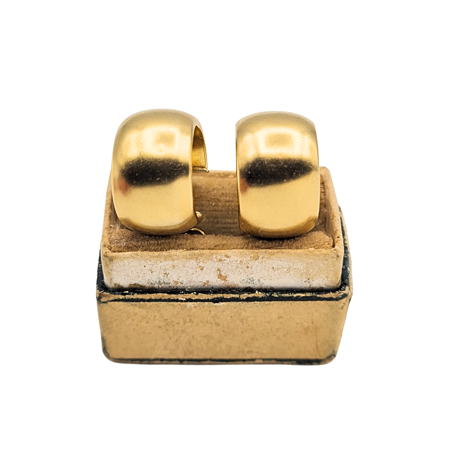 Super Chunky Wide 9ct Gold Hoop Earrings, Matte Finish