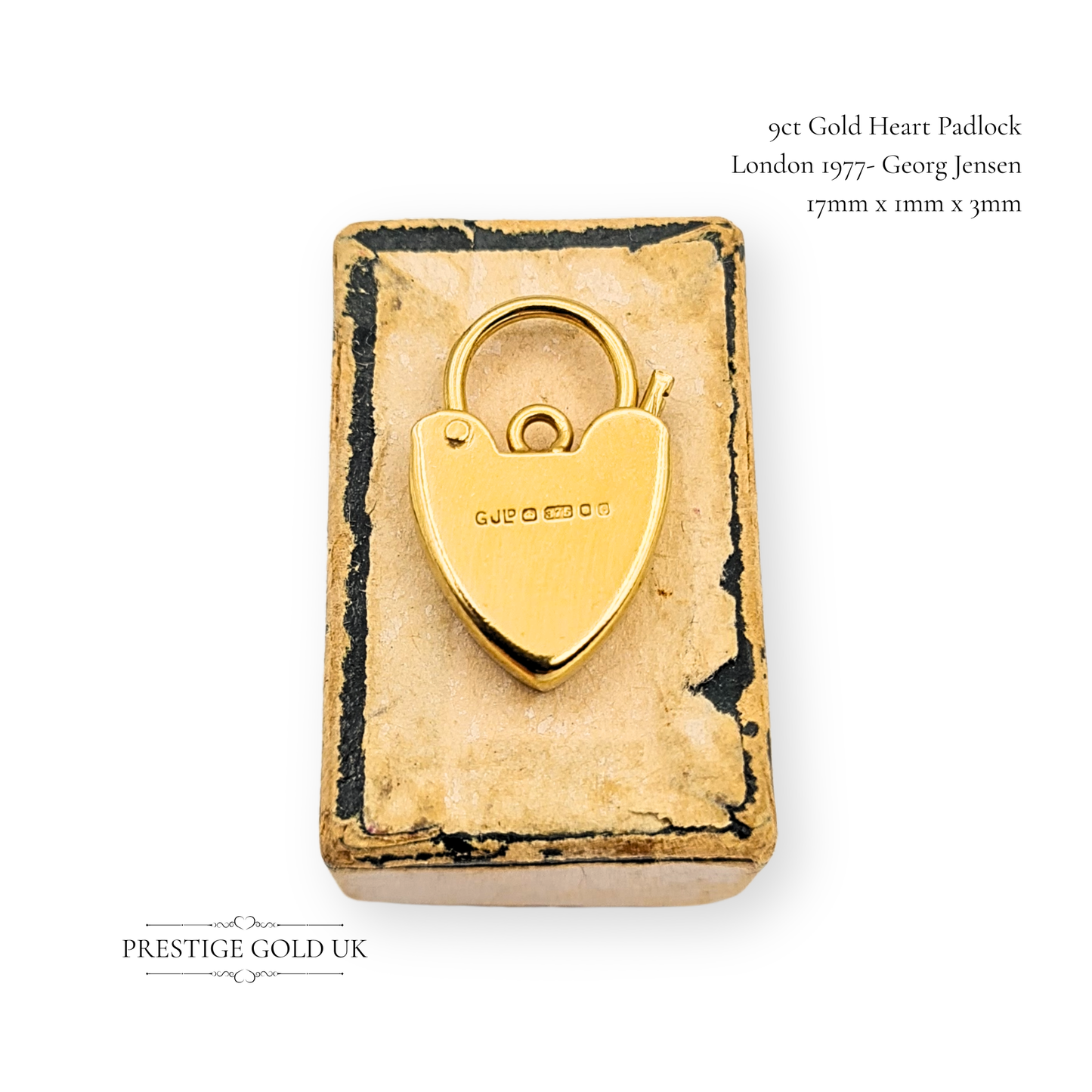 9ct Gold Heart Padlock Clasp Crafted By Georg Jensen London 1977