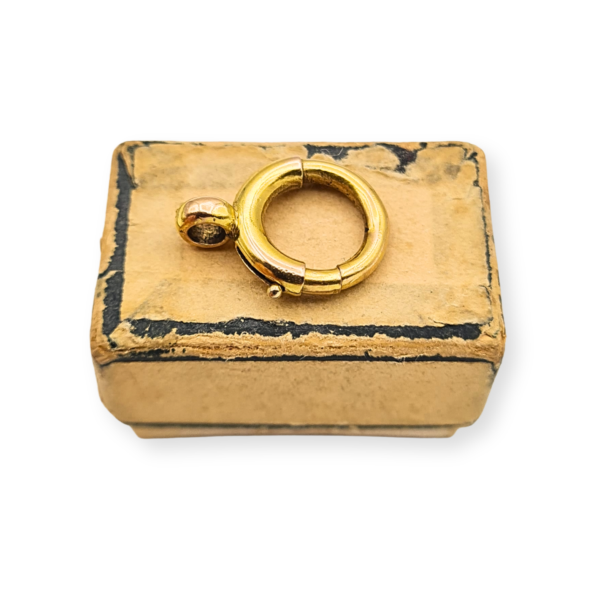 Large 9ct Gold Antique Bolt Ring Clasp Large Secure Spring Fastener