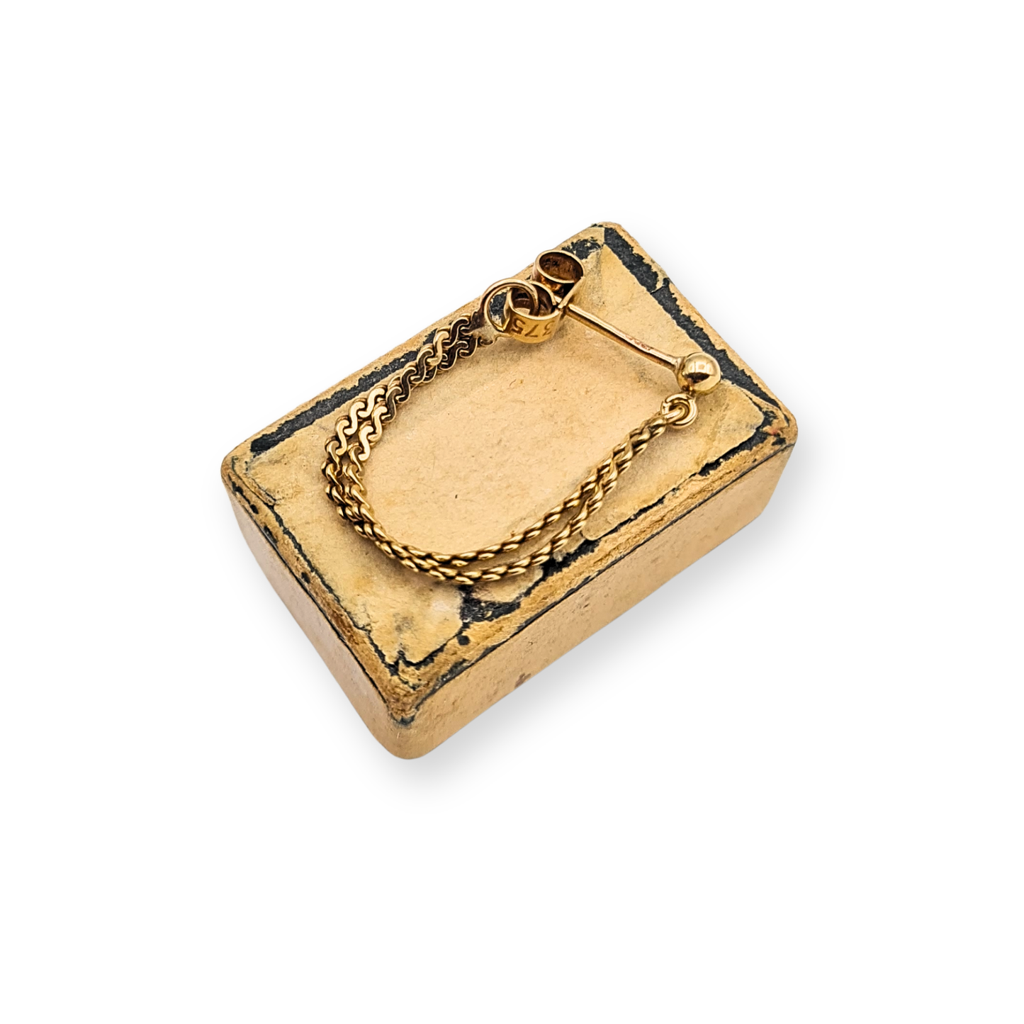 9ct Gold Chain Dangle Earrings, S Link Double Chain